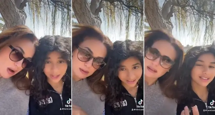 فيديو طريف- هند صبري تقلد تريند 'هش هش' في أحدث ظهور مع ابنتها