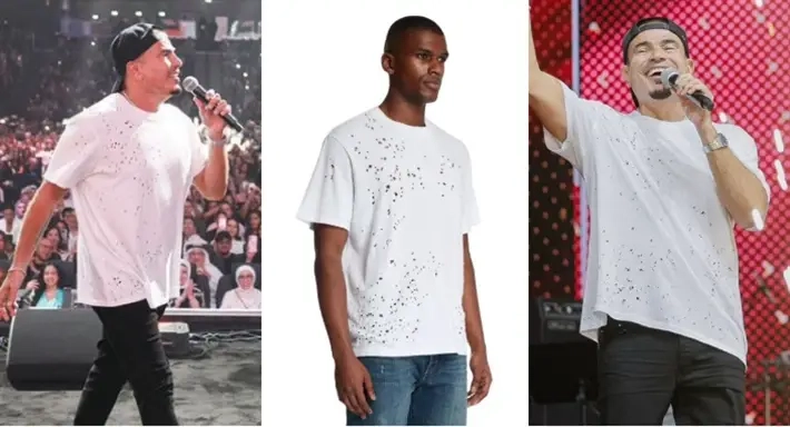 #شرطة_الموضة: عمرو دياب بـT-Shirt أبيض 'مخرم' في حفله بالكويت … سعره 24 ألف و800 جنيه
