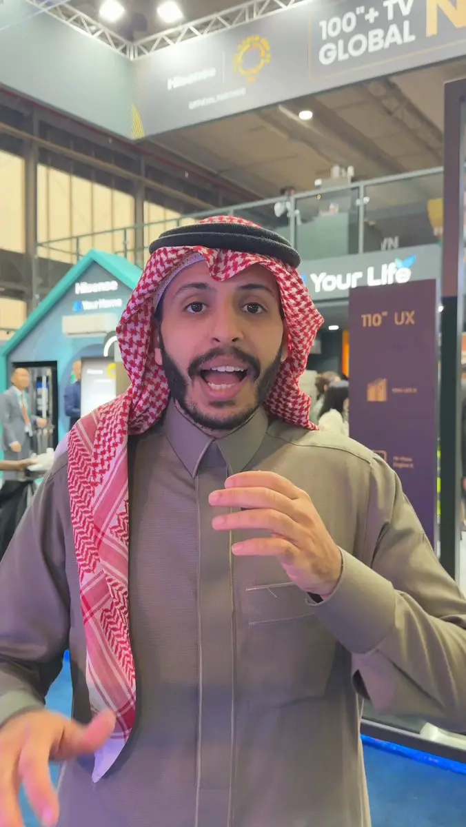 هايسنس متواجدين في معرض Big 5. عندهم اجهزة متعددة للبيت ذكية وتدعم الذكاء الاصطناعي. وبالمناسبة هي الشركة رقم 1 في شاشات تلفزيون بحجم ١٠٠ انش
