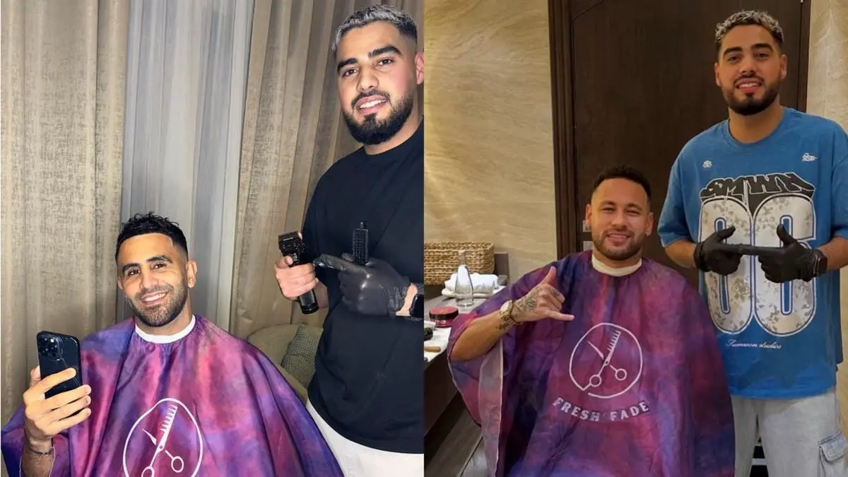 حلاق نجوم كرة القدم.. شاب تونسي يخطف الأنظار في الرياض