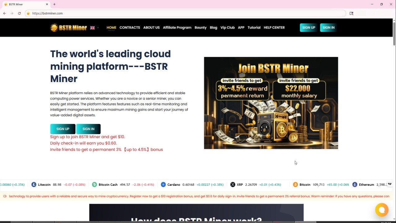 BSTR Miner Unveils AI-Powered Cloud Bitcoin Mining Platform, Democratizing Access to Cryptocurrency Rewards