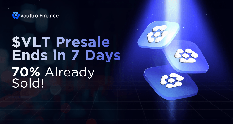 XRP News: Vaultro Finance Presale on XRP Is Set to End in 7 Days, Already Sold Out 72% of Its Allocation — Join $VLT Presale Now