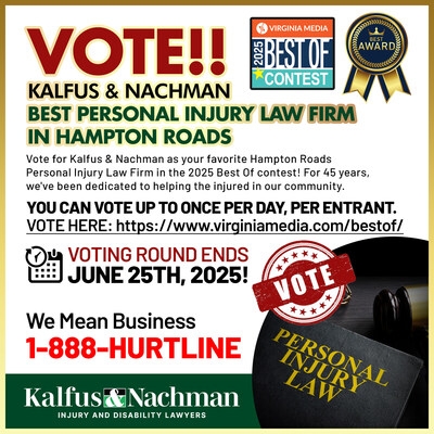 Kalfus & Nachman Calls on Hampton Roads to Vote in Virginia Media's 2025 "Best Of" Contest