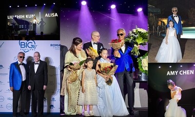 Piano Legend Liu Shikun and Prodigy Amy Chen Share Stage with Andrea Bocelli in Historic Sino-Italian Musical Celebration