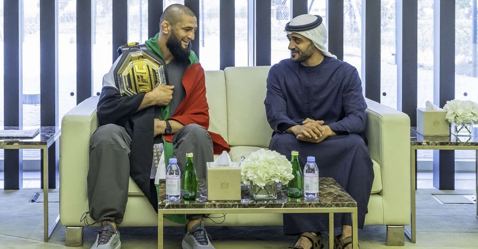 Sheikh Zayed bin Mohamed welcomes UFC world champion Khamzat Chimaev