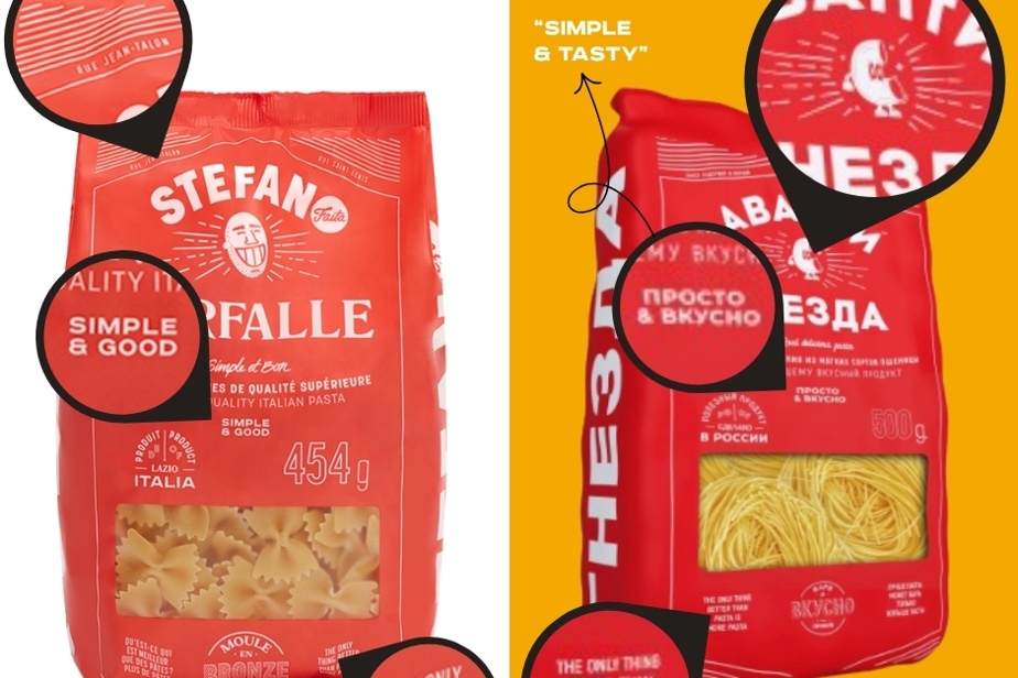 L'emballage des pâtes Stefano plagié en Russie