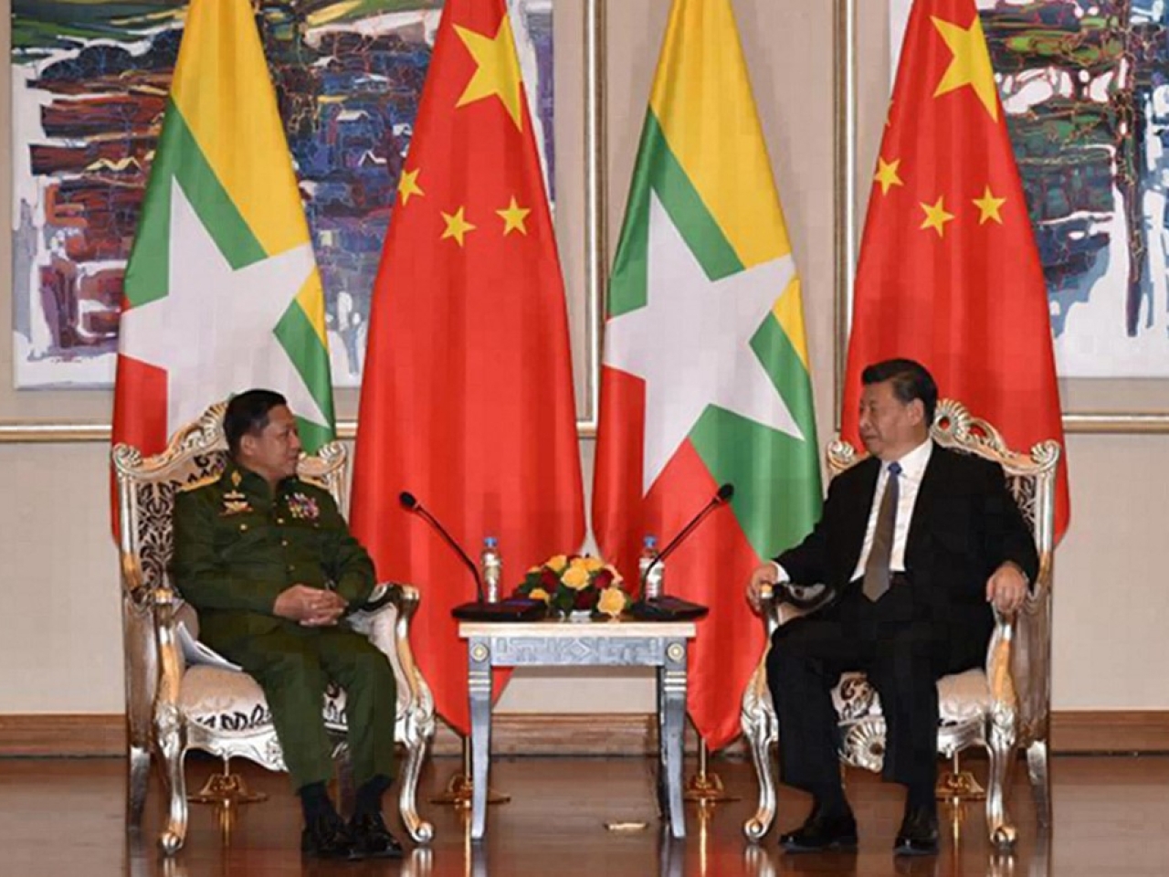 Myanmar junta chief meets Xi in Moscow