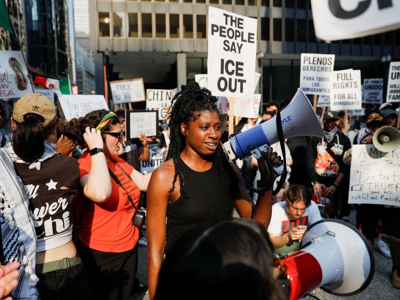 Protests over immigration raids pop up across the US