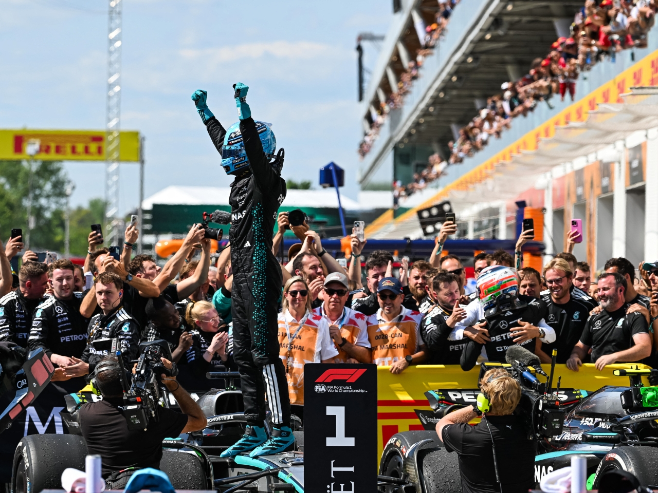 Russell triumphs in Canada GP as McLaren drivers crash