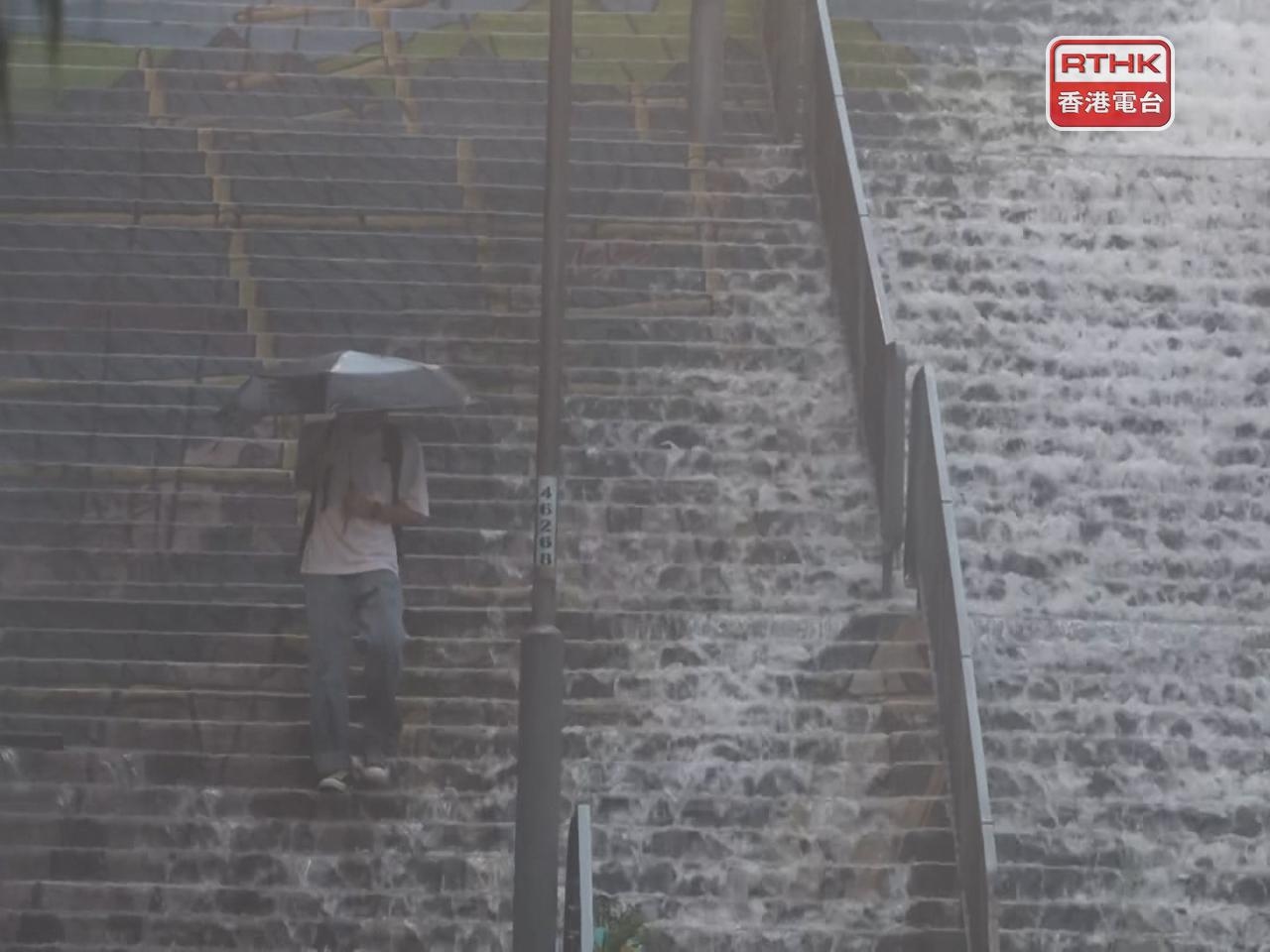 Black Rainstorm Warning in effect until 3pm