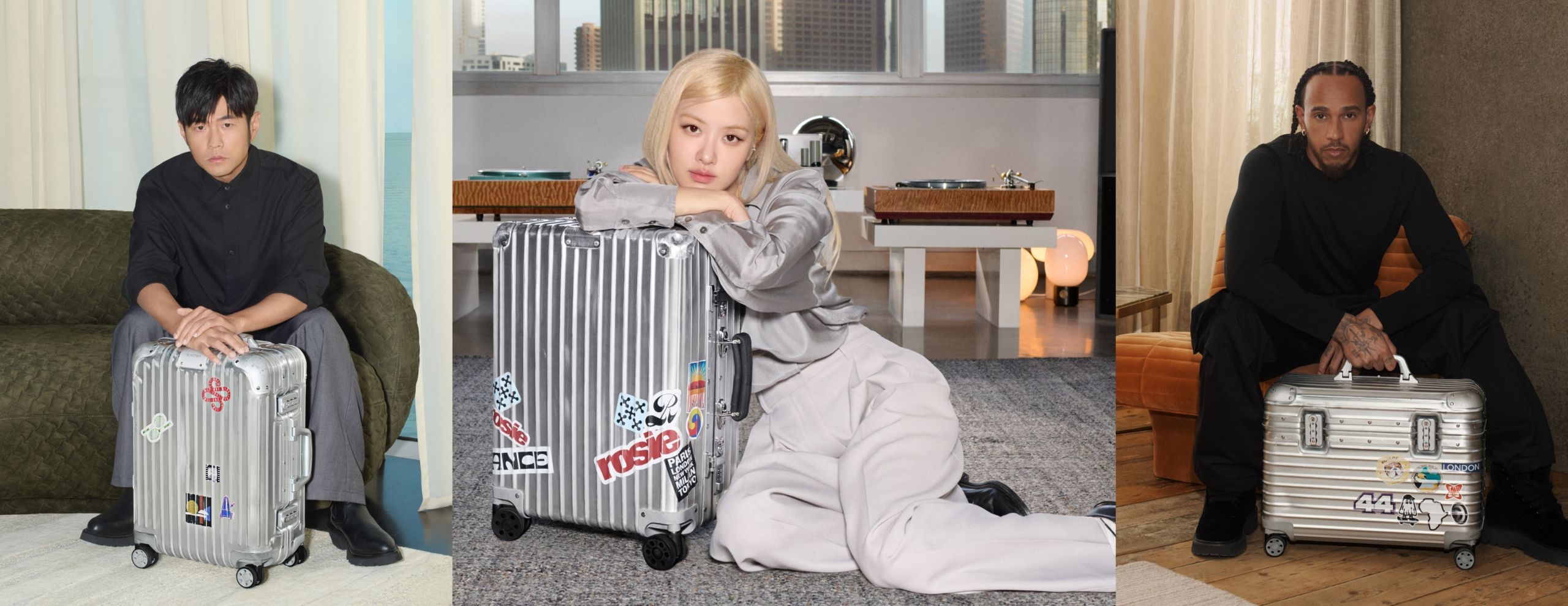 RIMOWA continues next chapter of its Never Still campaign featuring Rosé, Jay Chou and Sir Lewis Hamilton