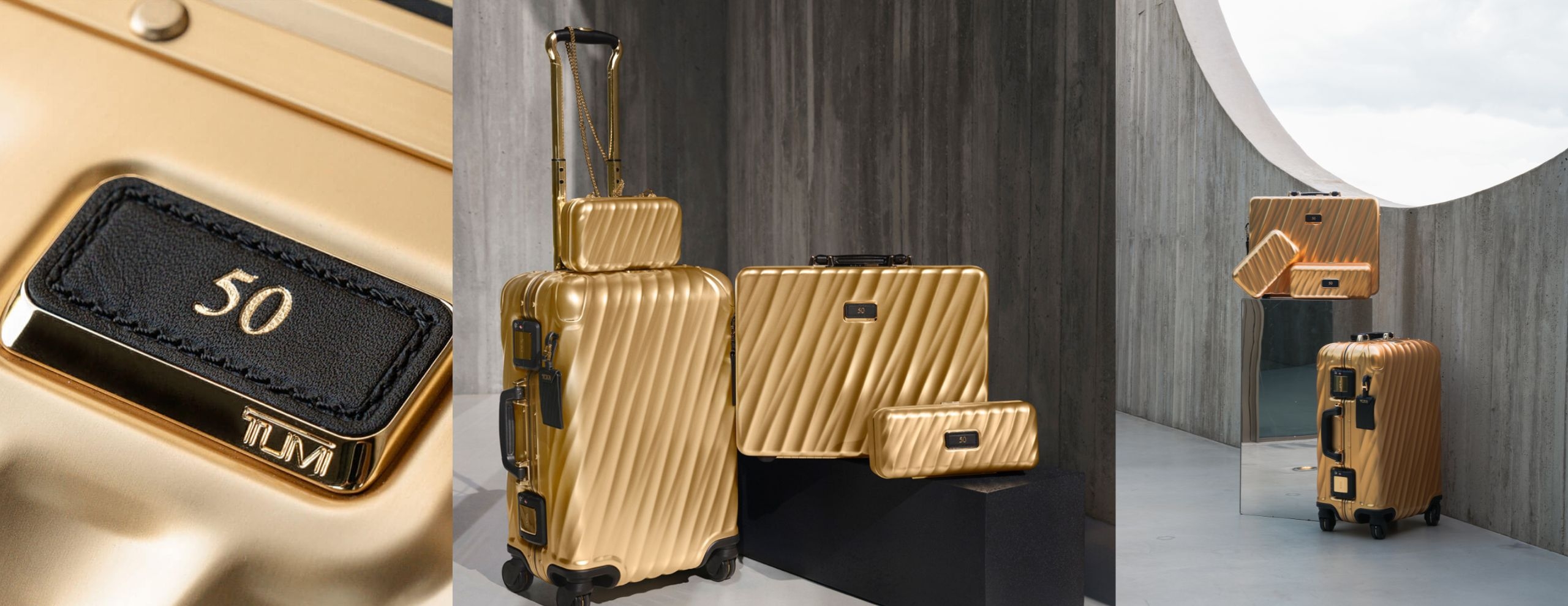 TUMI launches limited-edition gold for 50th anniversary collection