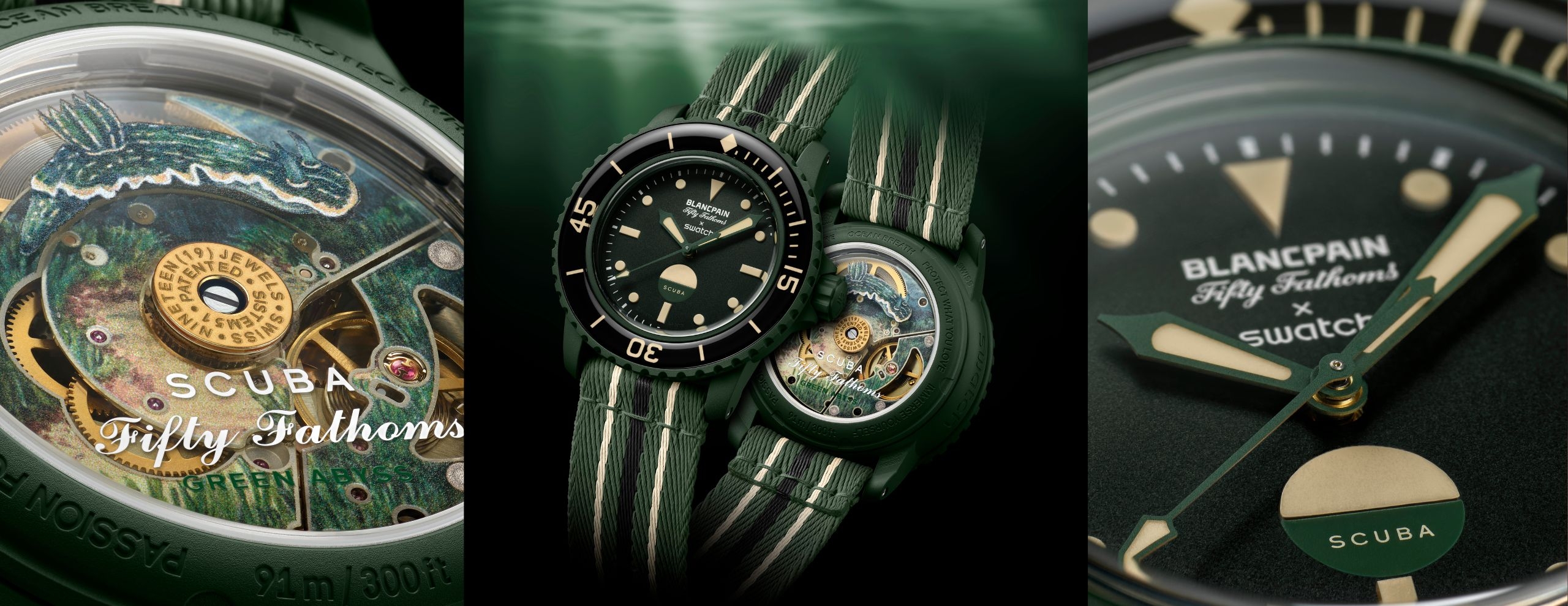 Blancpain x Swatch Bioceramic Scuba Fifty Fathoms Collection adds new model, Green Abyss