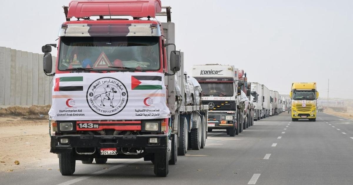 الجهود الدبلوماسية الإماراتية تثمر بإدخال أول شحنة مساعدات إنسانية إلى غزة بعد أكثر من 80 يوماً من الانقطاع