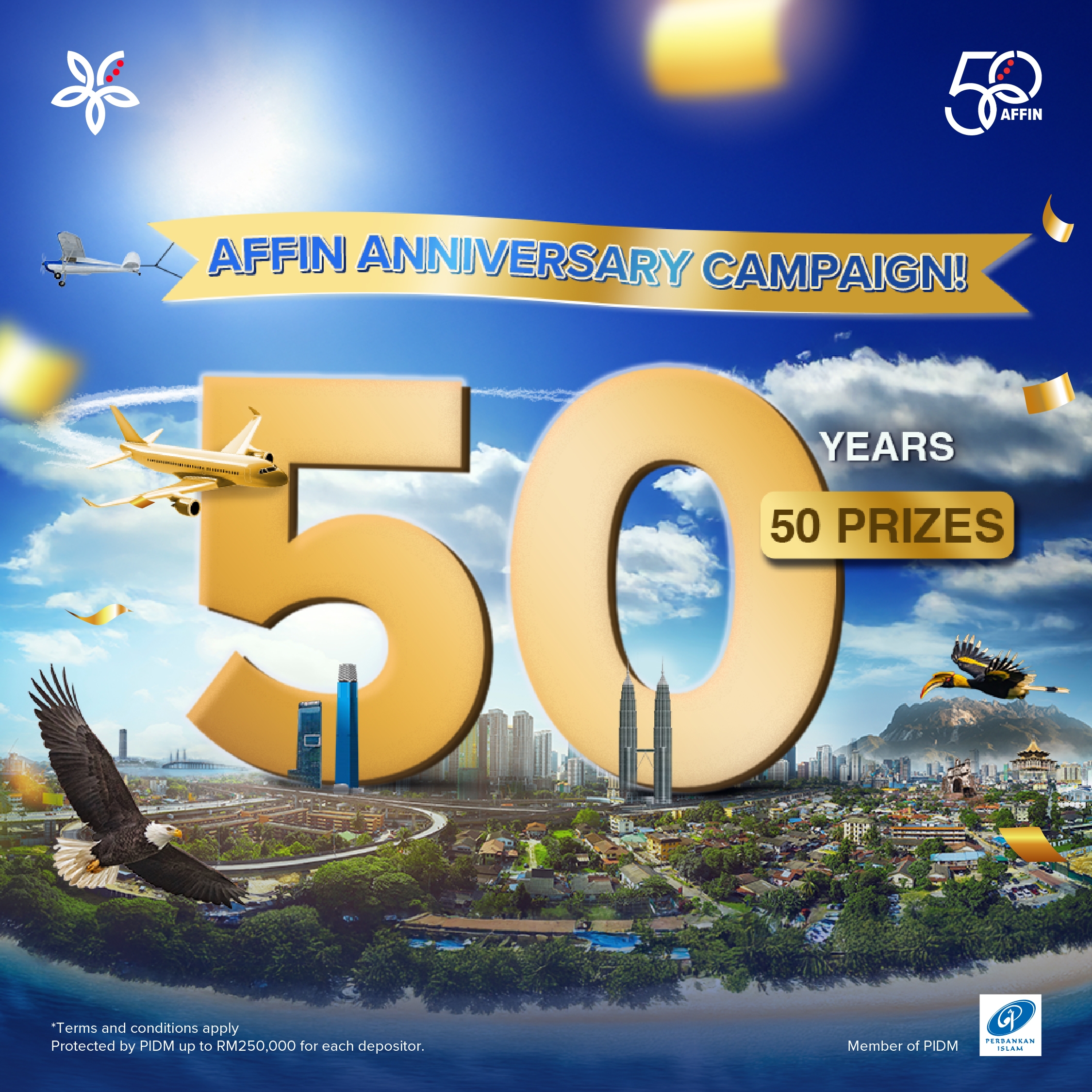 AFFIN Launches "AFFIN 50 Years, 50 Prizes" Golden Jubilee Campaign, Celebrating 50 Years Of ‘Always About You' With RM1 Million Grand Prize