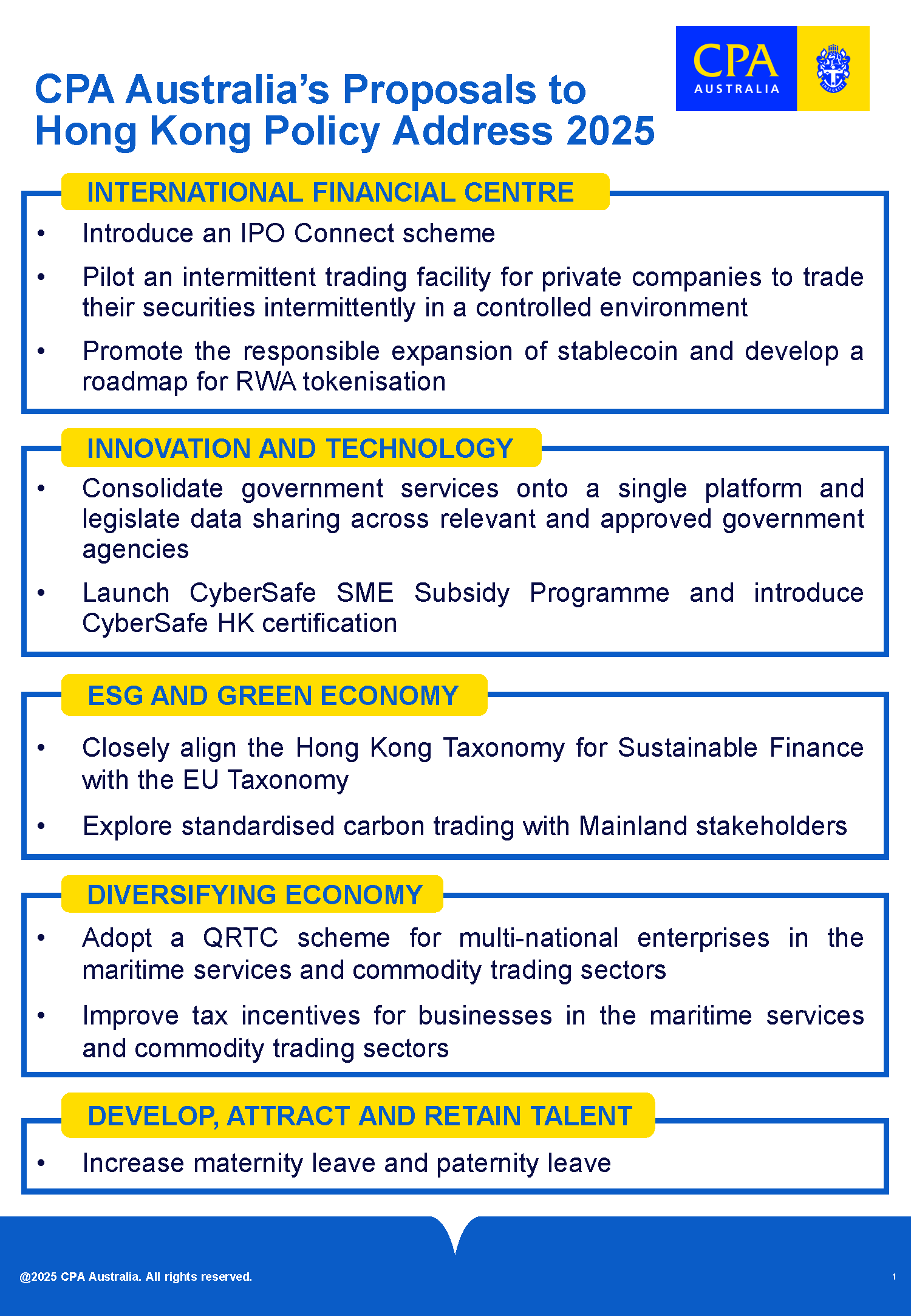 CPA Australia proposes policy ideas to support Hong Kong's long-term competitiveness