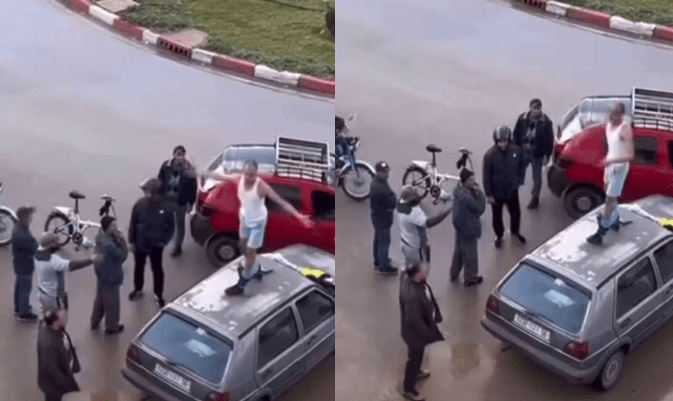 سائق طاكسي بفاس يتعرى في الشارع العام