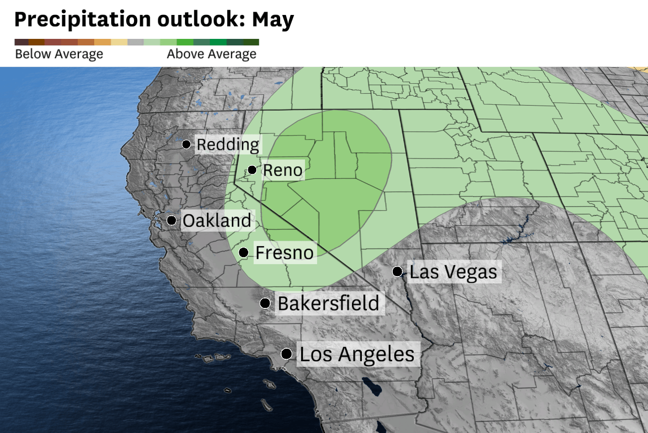 California forecast models show unsettled weather pattern could persist through mid-May