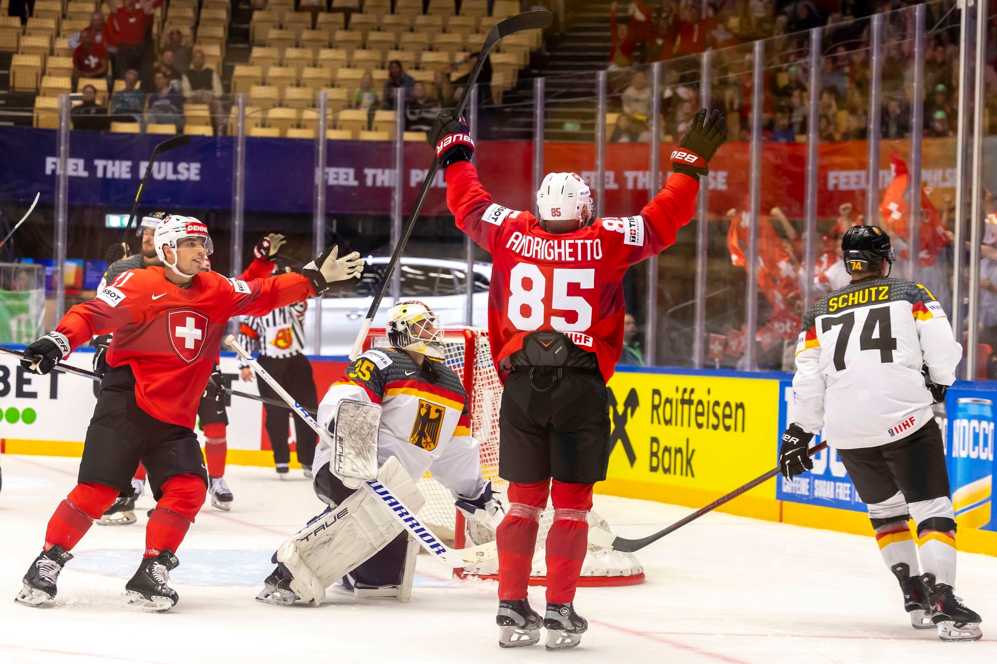 Andrighetto scores 4 goals in Switzerland's win over Germany at ice hockey worlds