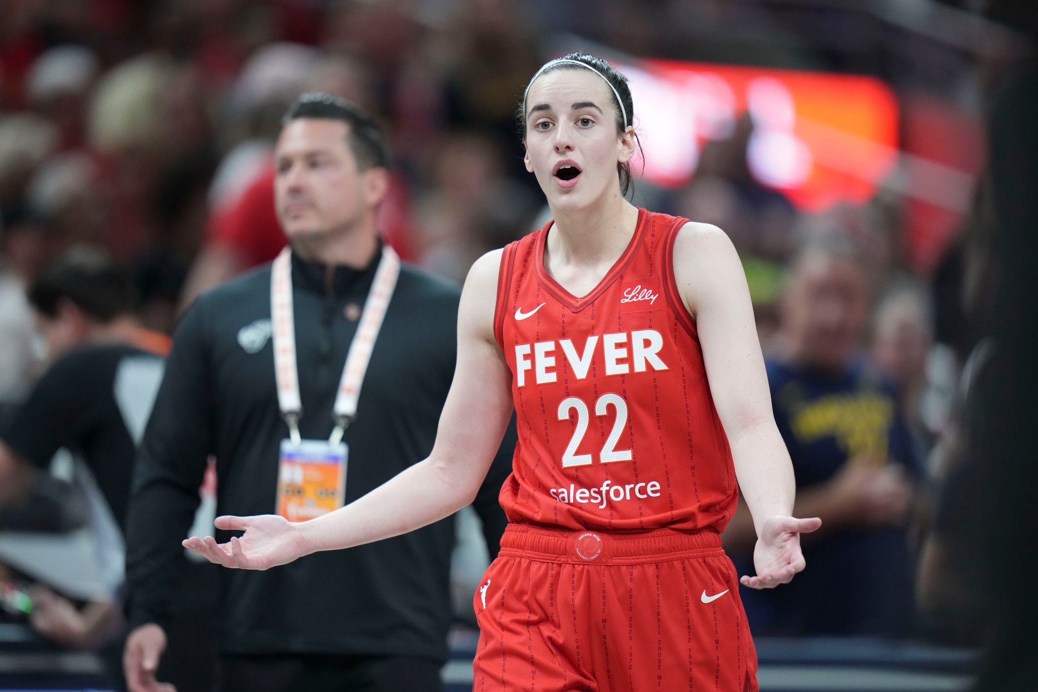 Caitlin Clark says it was too loud to hear alleged racial comments but supports WNBA investigation