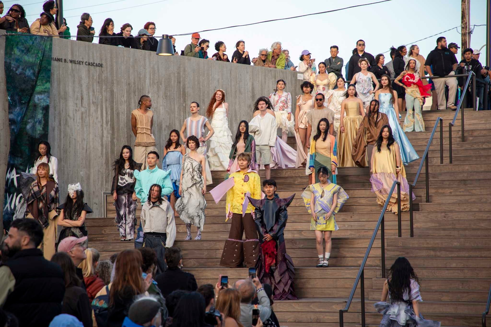 Social anxiety and Fibonacci spirals adorn the runway at the CCA fashion show