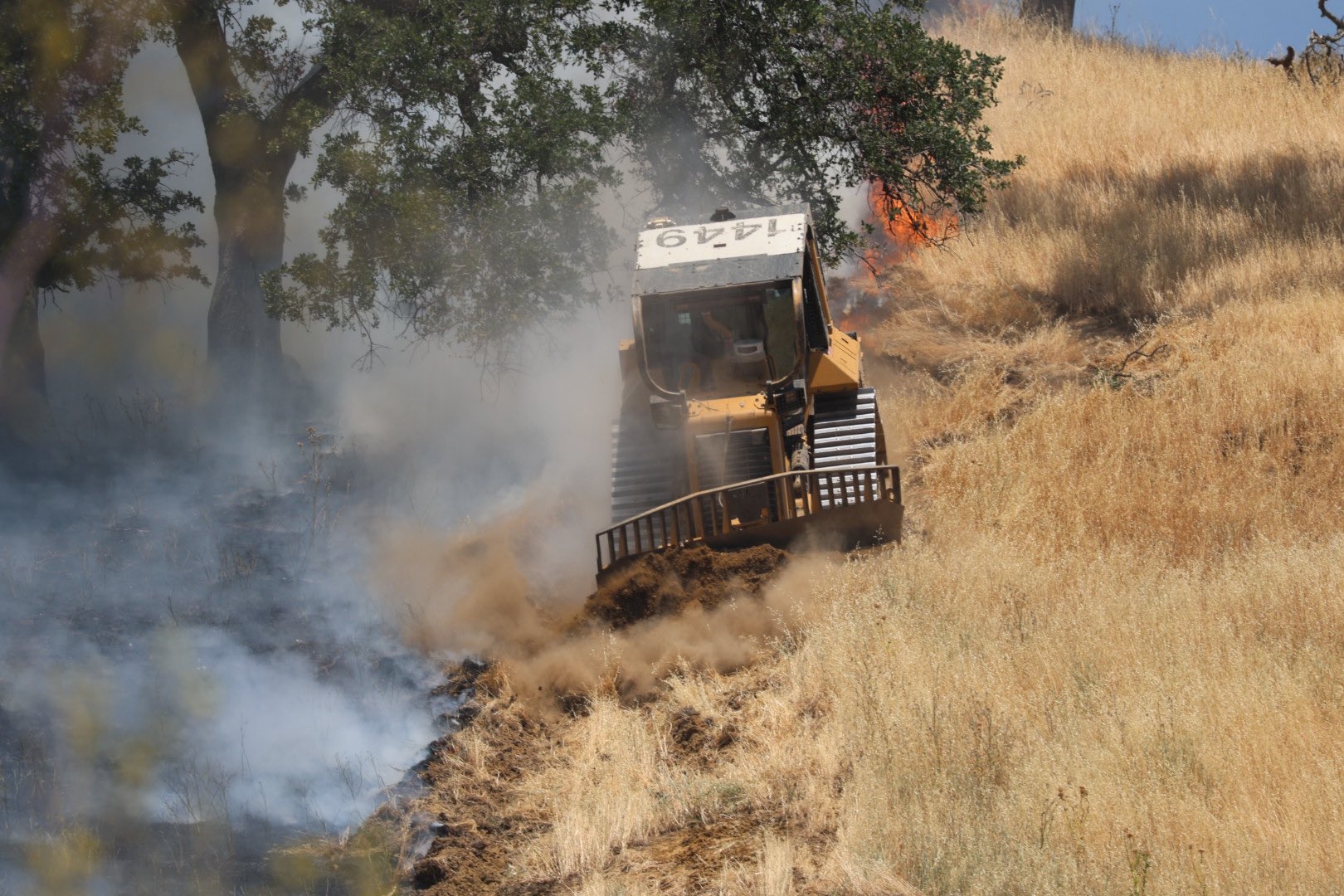 Cherry Fire, visible from Interstate 80, burns nearly 50 acres near Vacaville