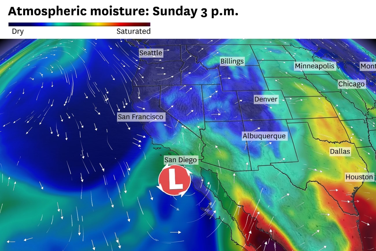 Will California weather be impacted by the tropical storm forming near Mexico?
