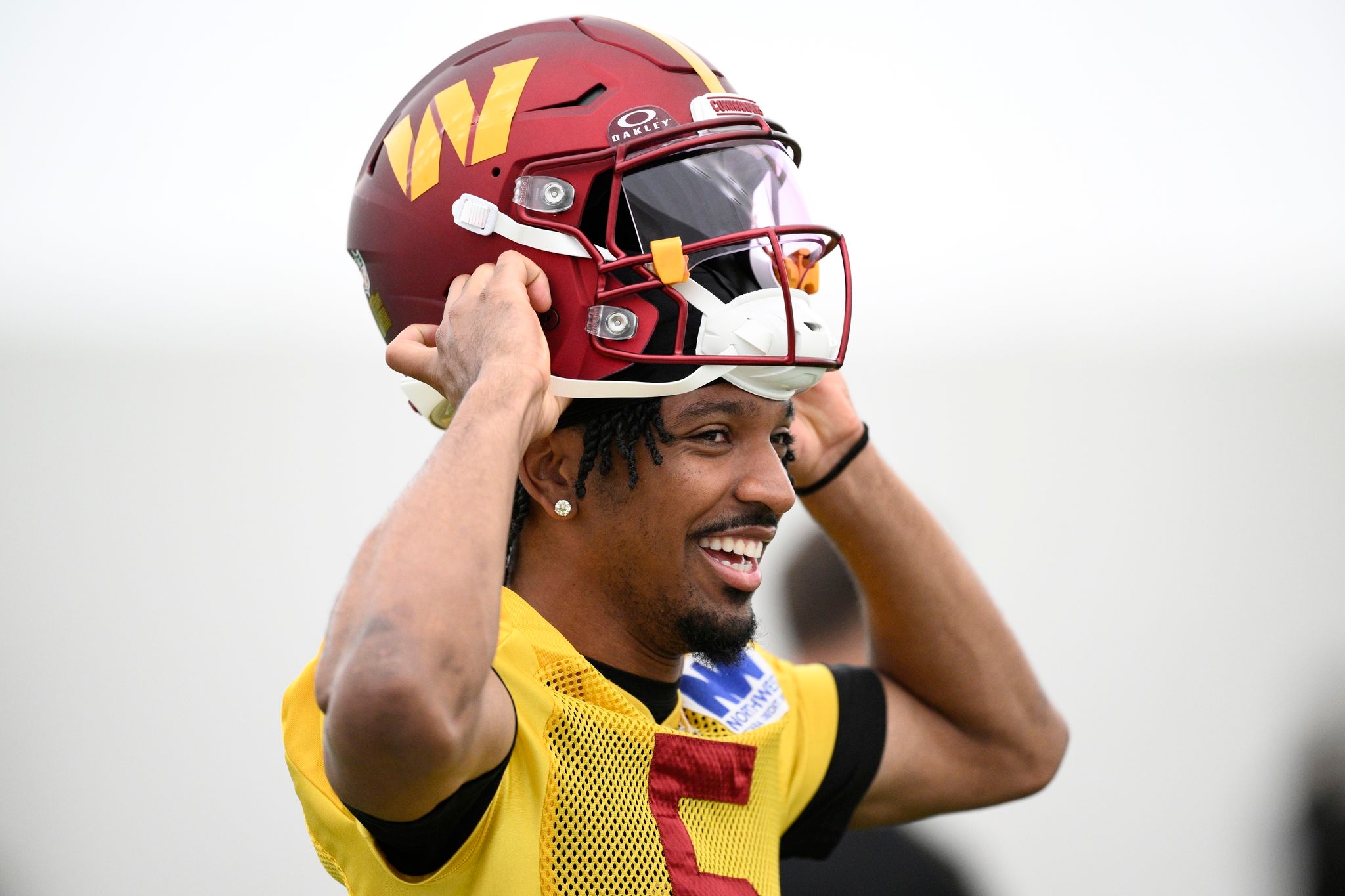 Bulked up Jayden Daniels looks to have put on weight coming off rookie season with the Commanders