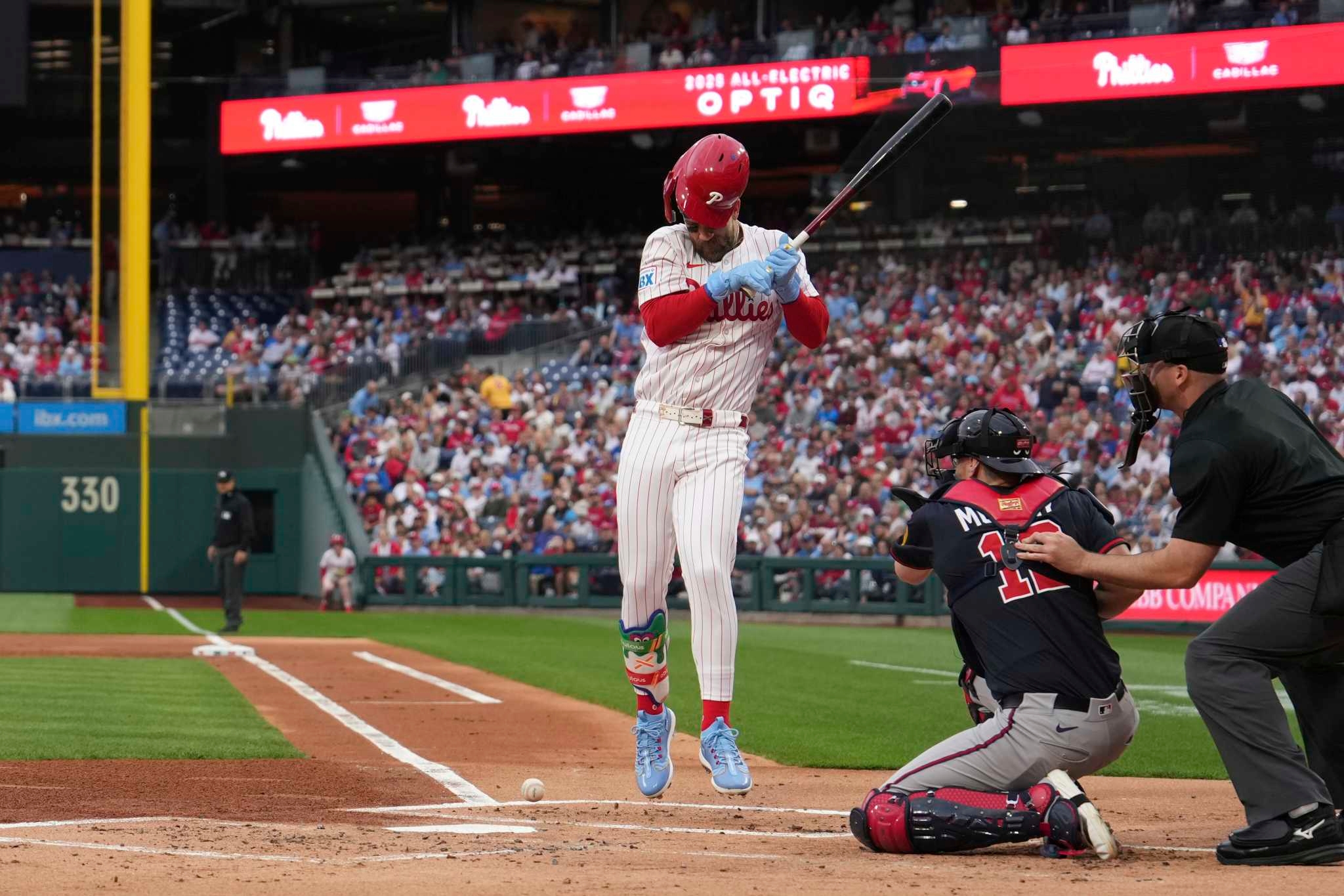 Phillies slugger Bryce Harper remains day-to-day with bruised right elbow
