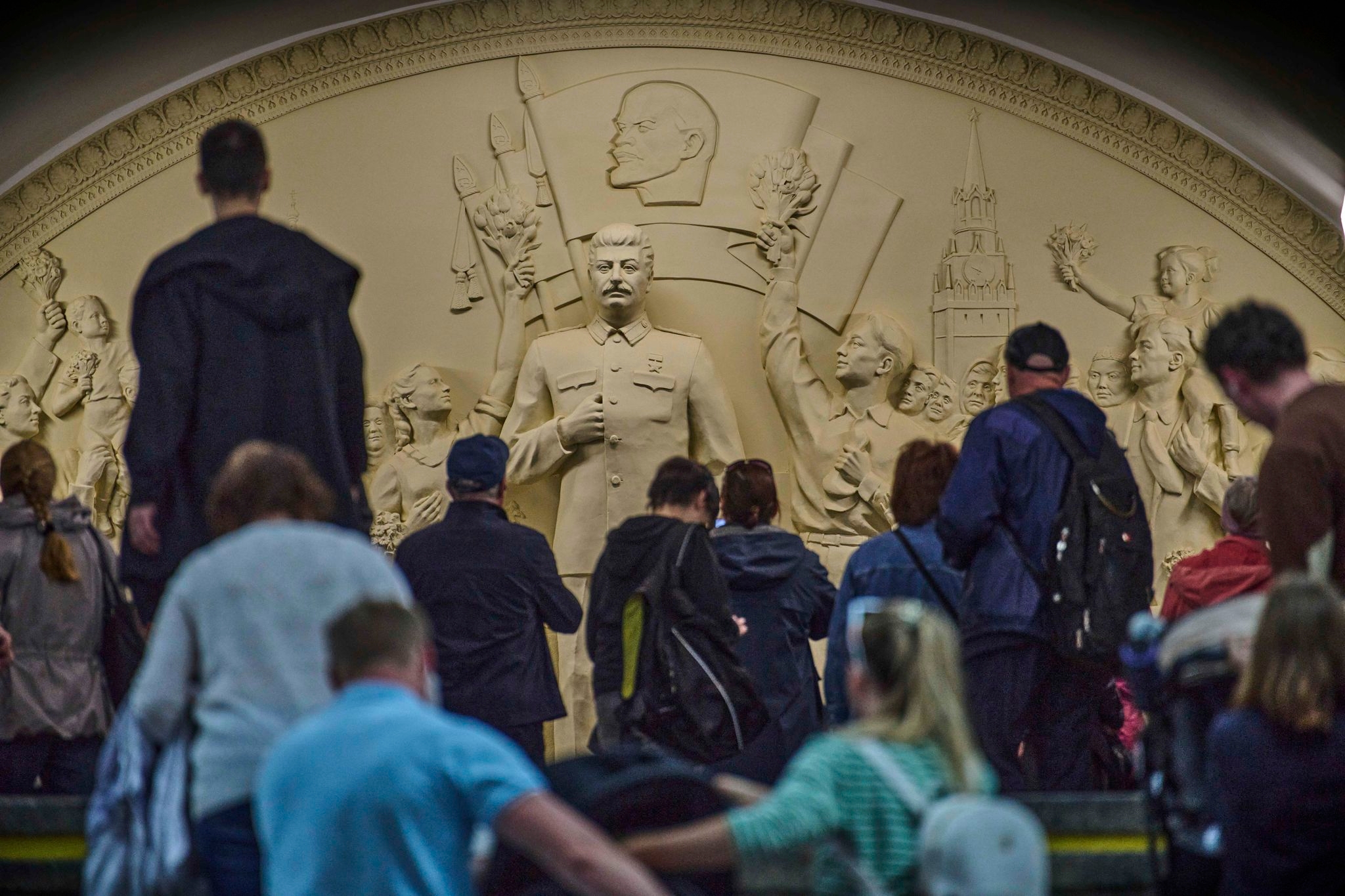 A statue of Stalin is unveiled in the Moscow subway as Russia tries to revive the dictator's legacy