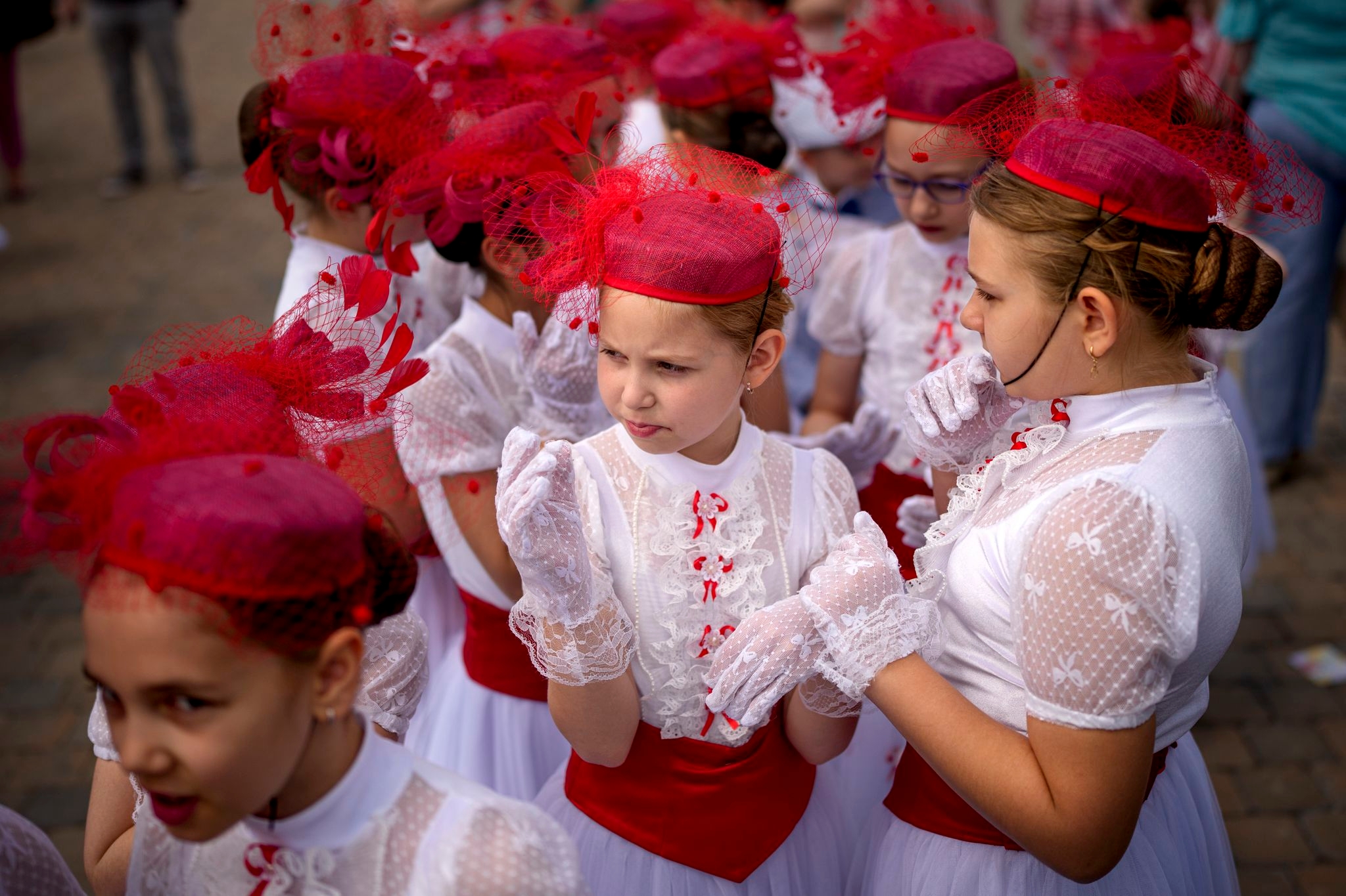 AP PHOTOS: Romanian children celebrate International Children's Day at the Palace of Parliament