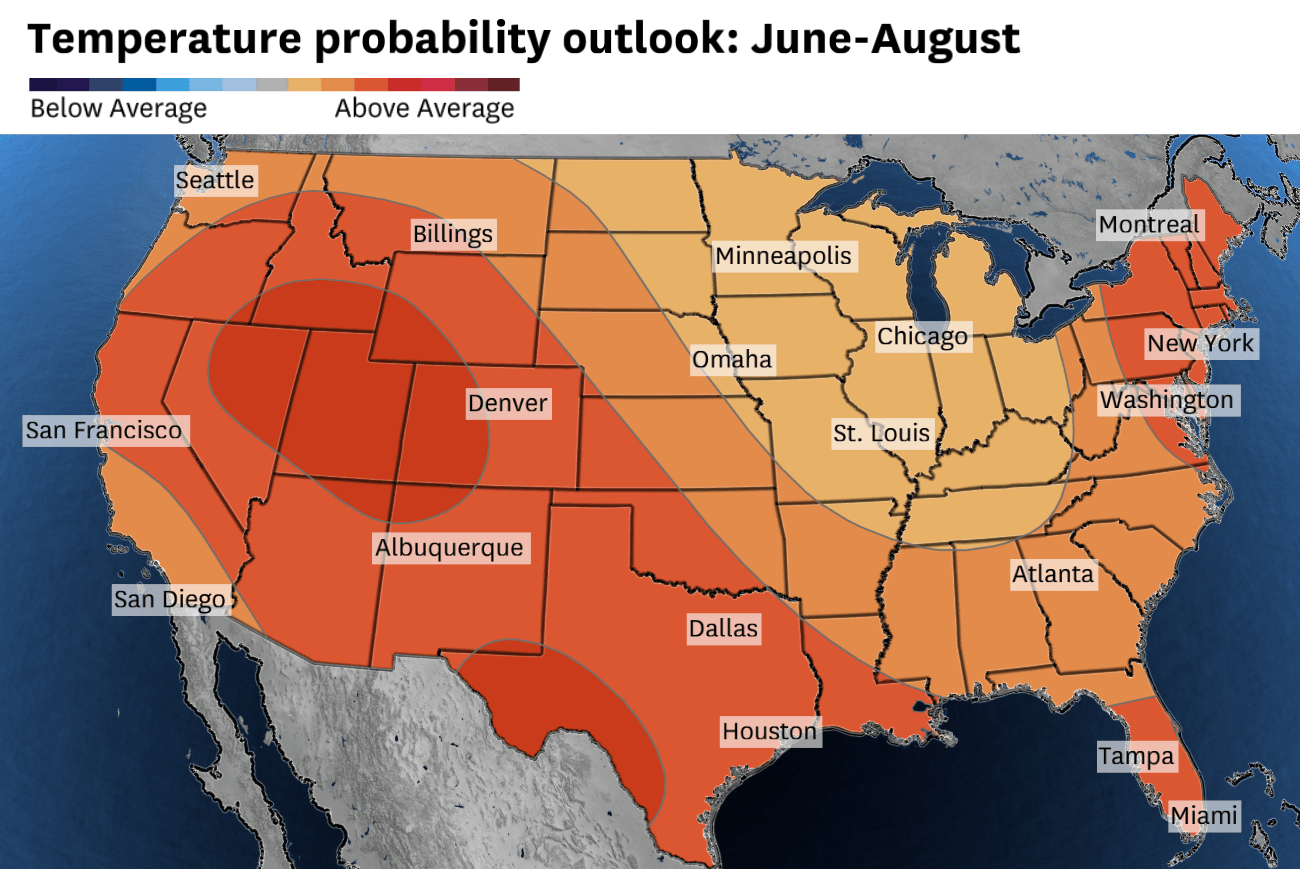 Here's why forecasters see California turning red on this map