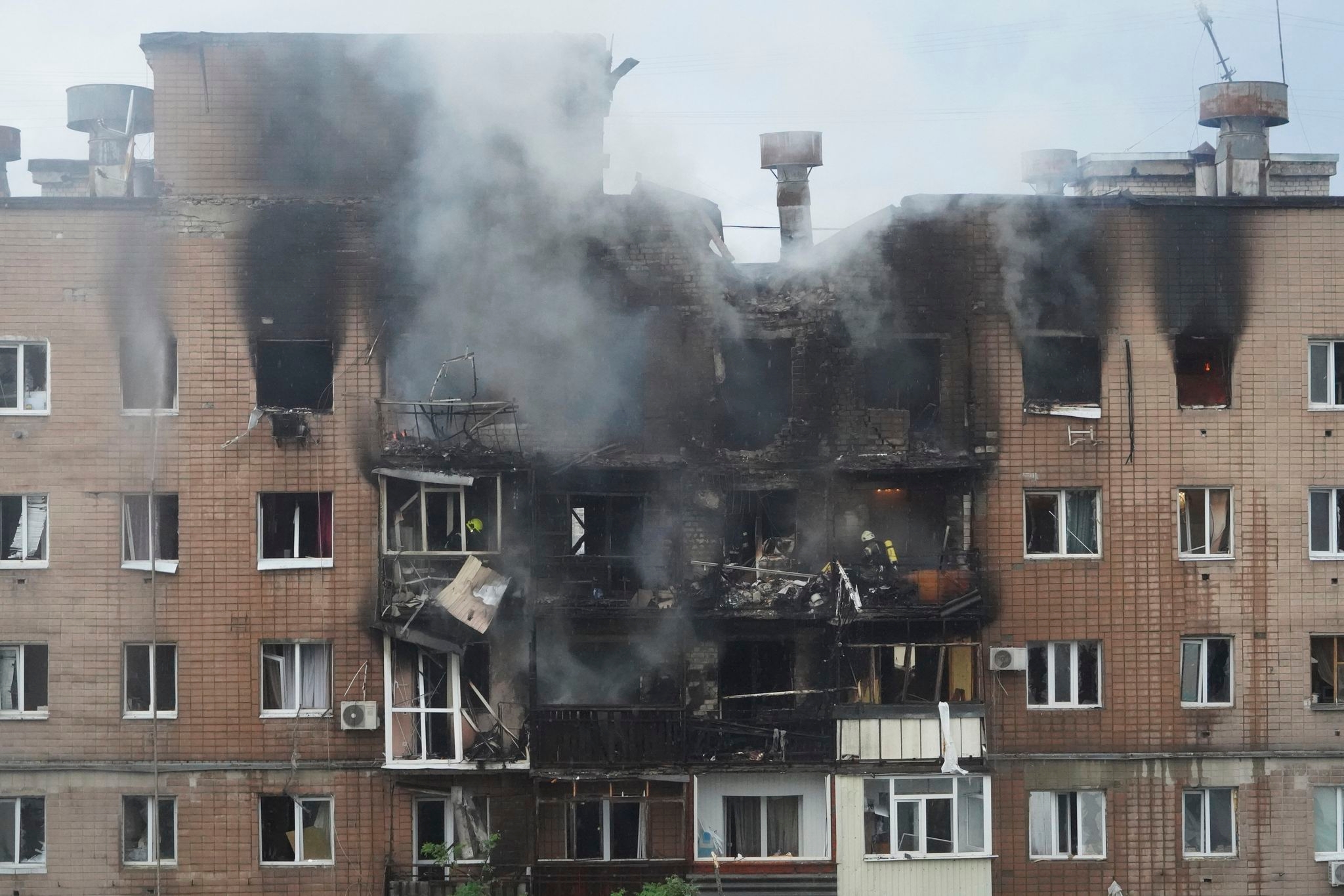 Russian drones and missiles target Ukraine's eastern city of Kharkiv, killing 3, officials say