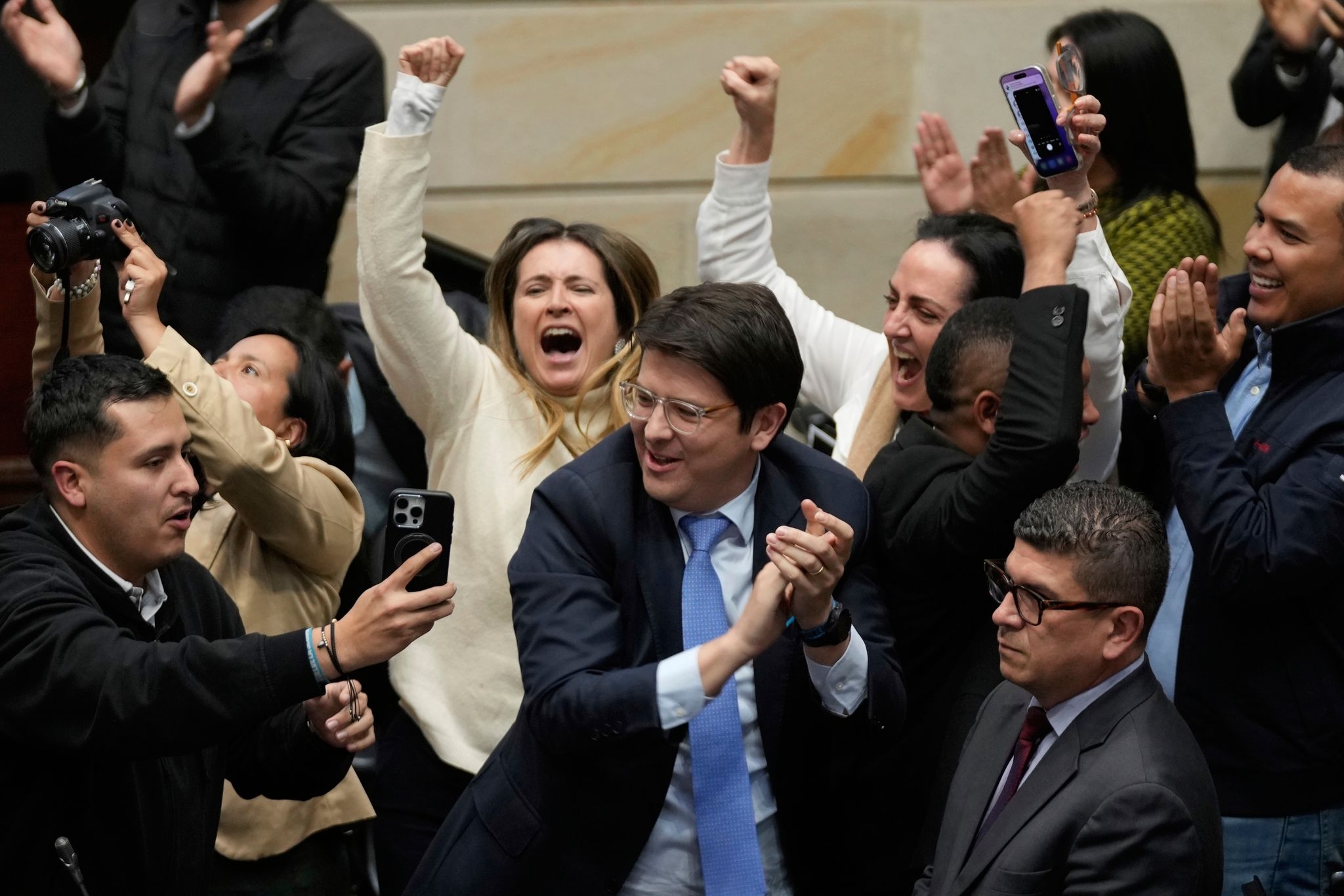 A prominent Colombian senator is shot and wounded at a Bogota campaign rally