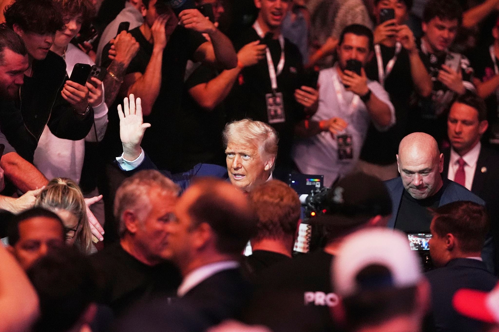 Trump attends UFC championship fight in New Jersey, taking a break from politics, Musk feud