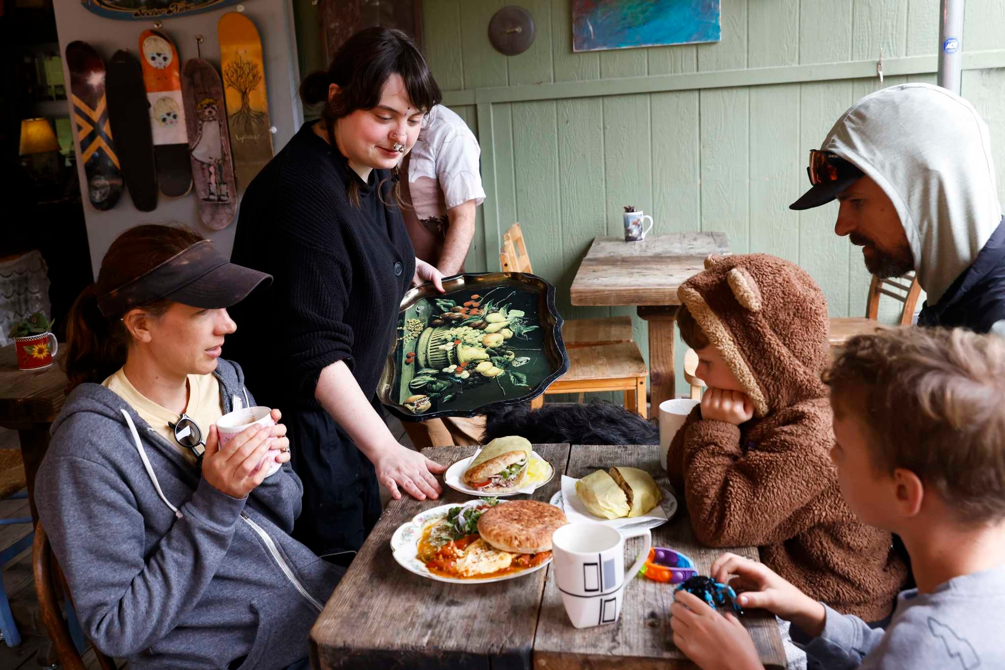 Tucked away in the Bay Area redwoods, this cafe feels like summer camp