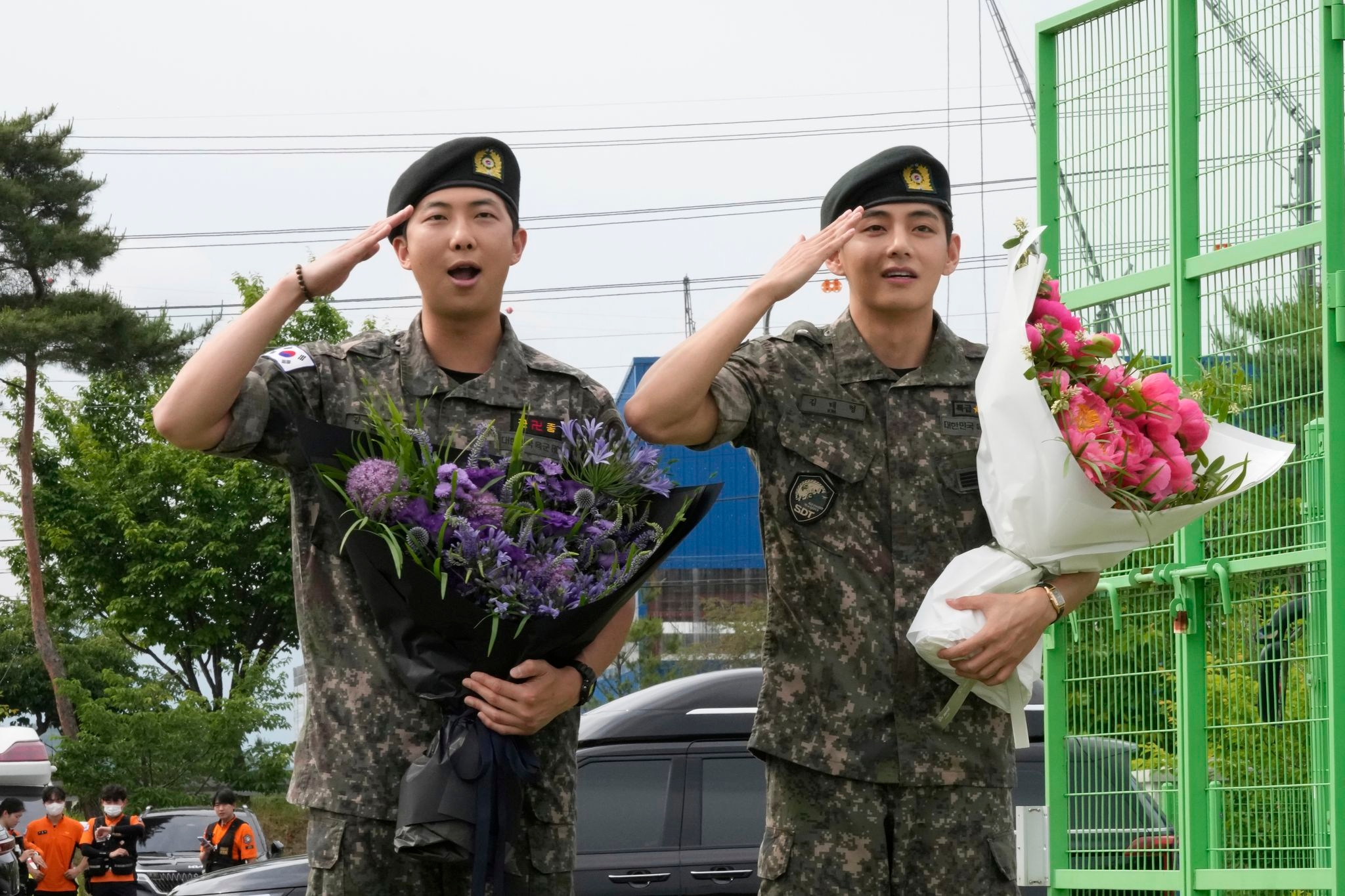 K-pop stars RM and V of BTS complete their mandatory service in South Korean military