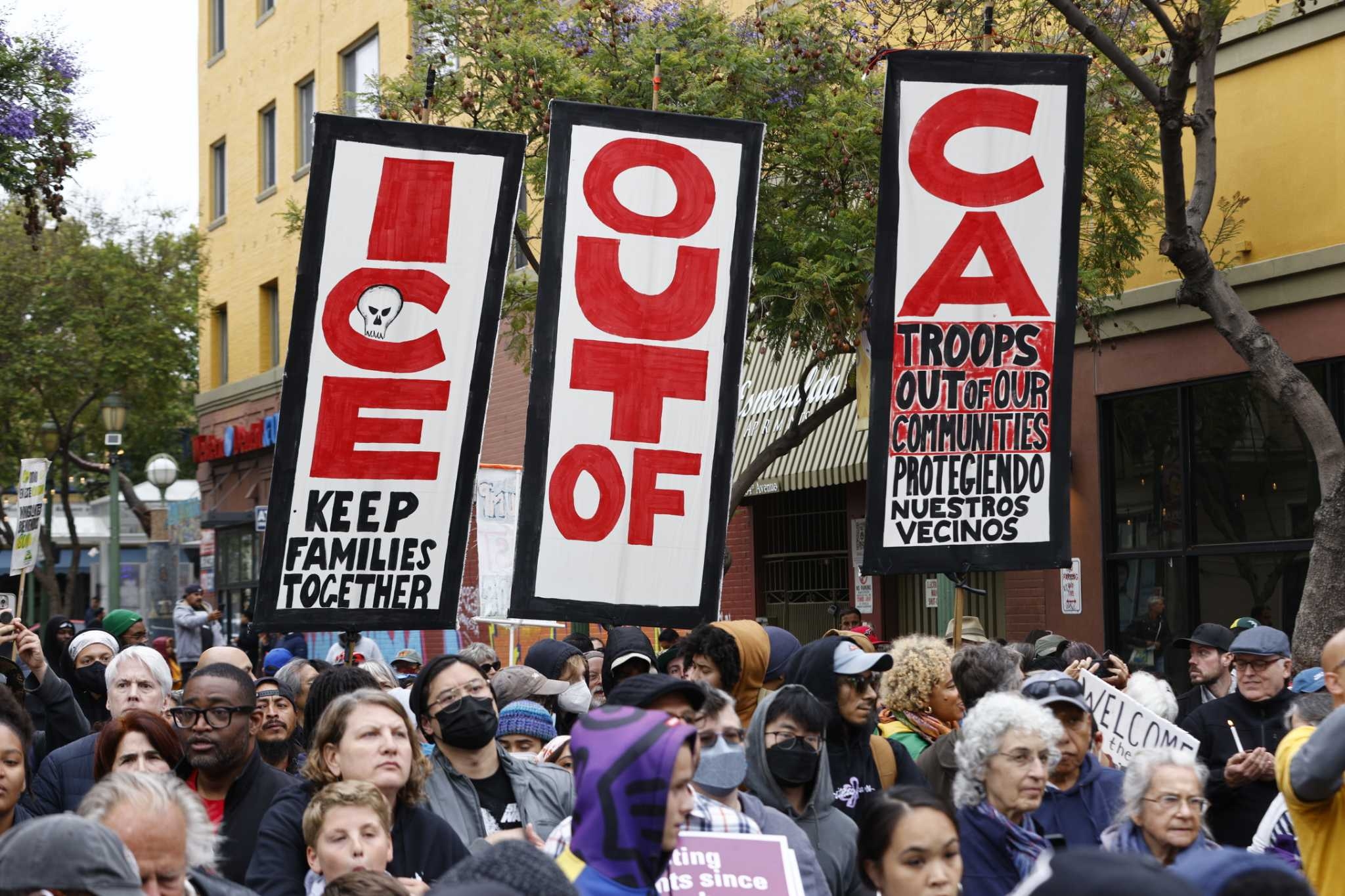 Hundreds gather in Oakland in solidarity with Los Angeles protesters