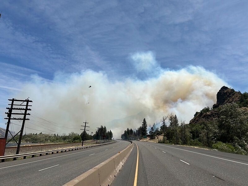 Oregon wildfire prompts evacuations and closes interstate in Columbia River Gorge