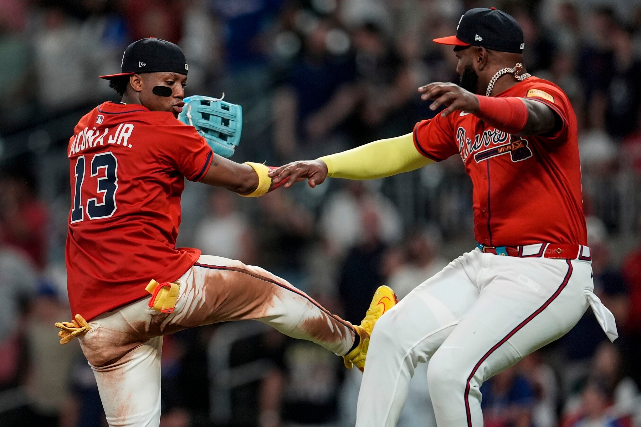 Harris, Acuña and Ozuna provide boost to lineup and give Braves hope they can still save season