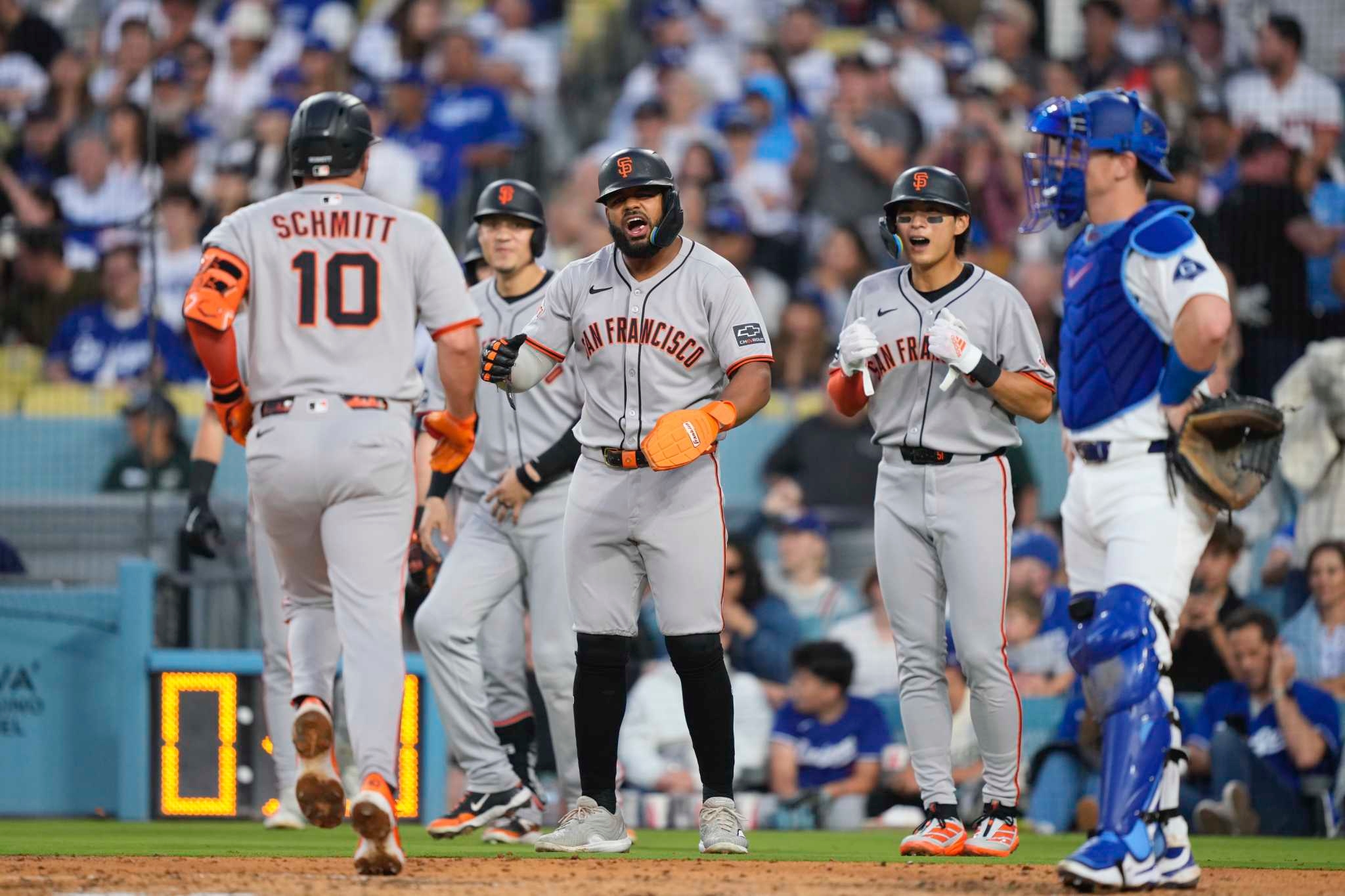 Casey Schmitt's grand slam leads Giants past Dodgers to pull even atop NL West