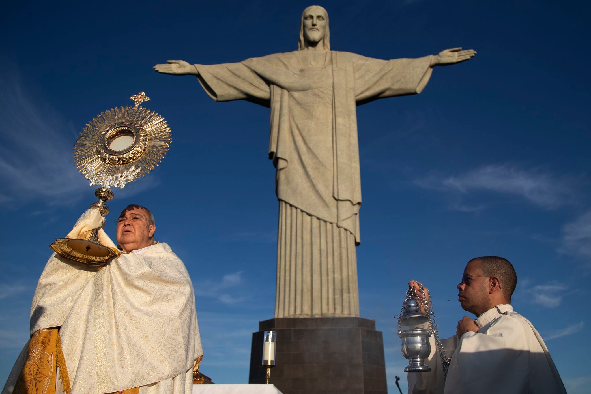 Catholics call for environmental action at Rio de Janeiro's iconic Christ the Redeemer statue