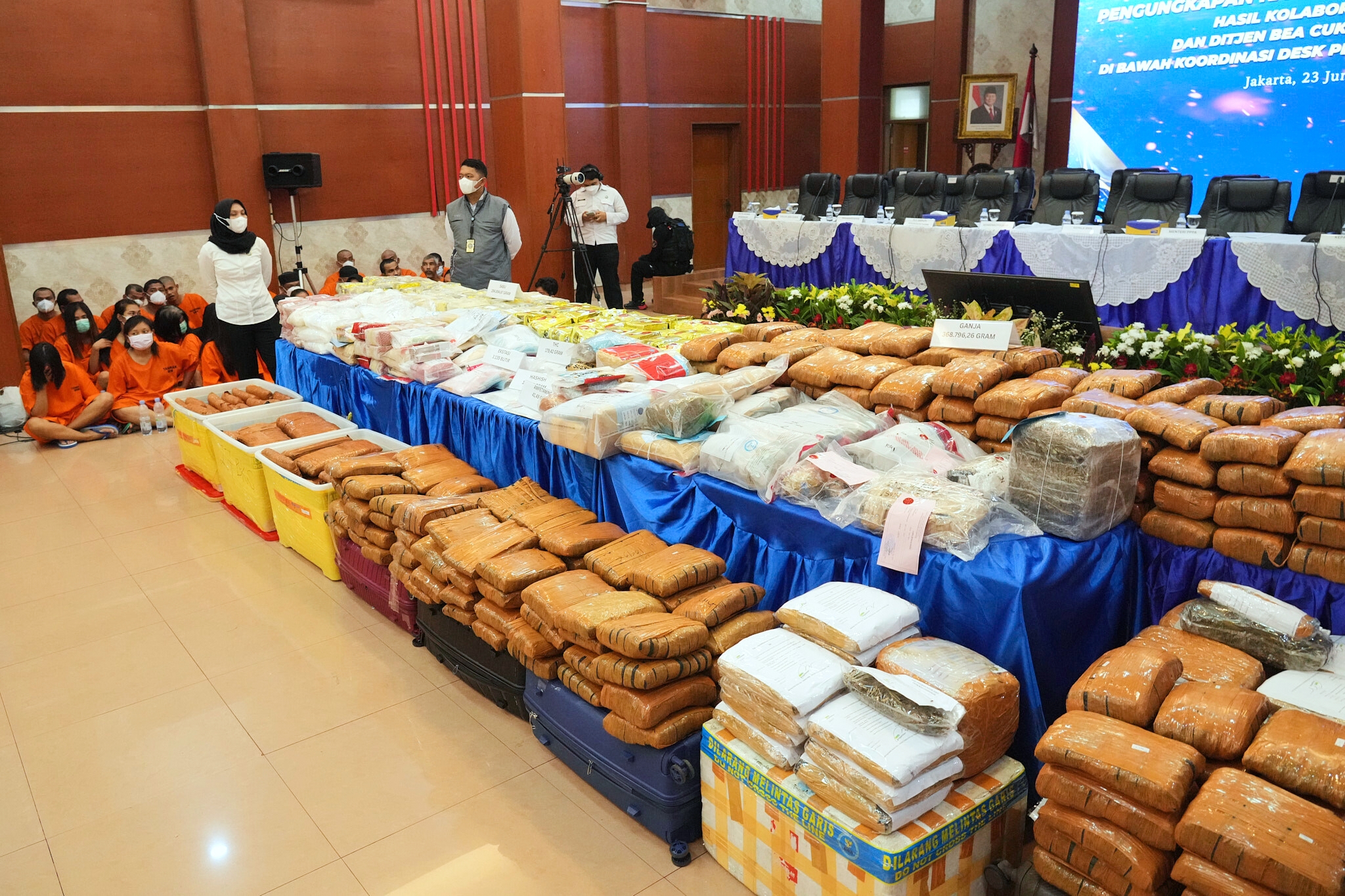 Indonesia arrests 285 in drug crackdown and seizes over half a ton of narcotics