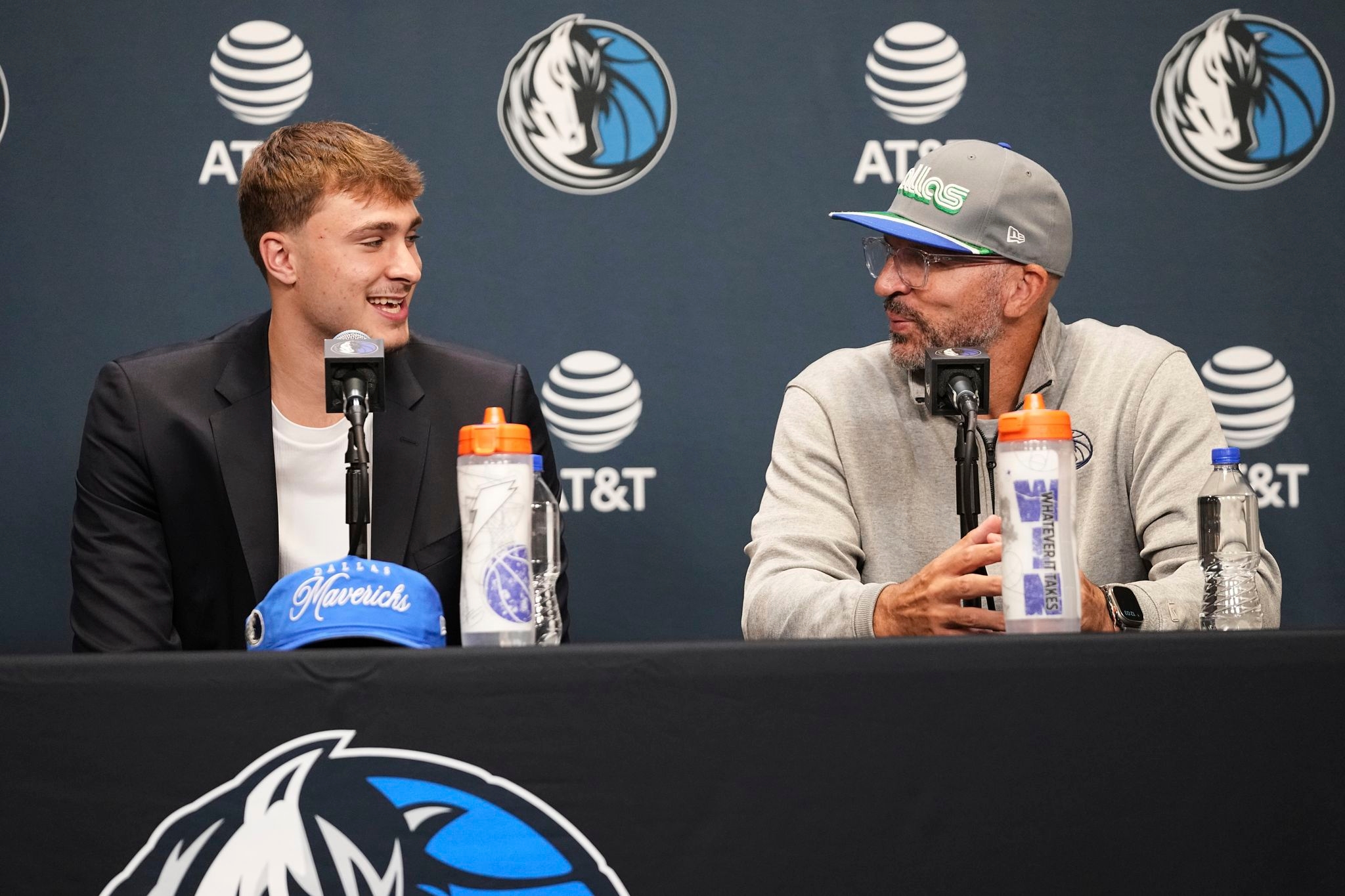 Cooper Flagg looks comfortable in new home as No. 1 pick gets introduced in Dallas