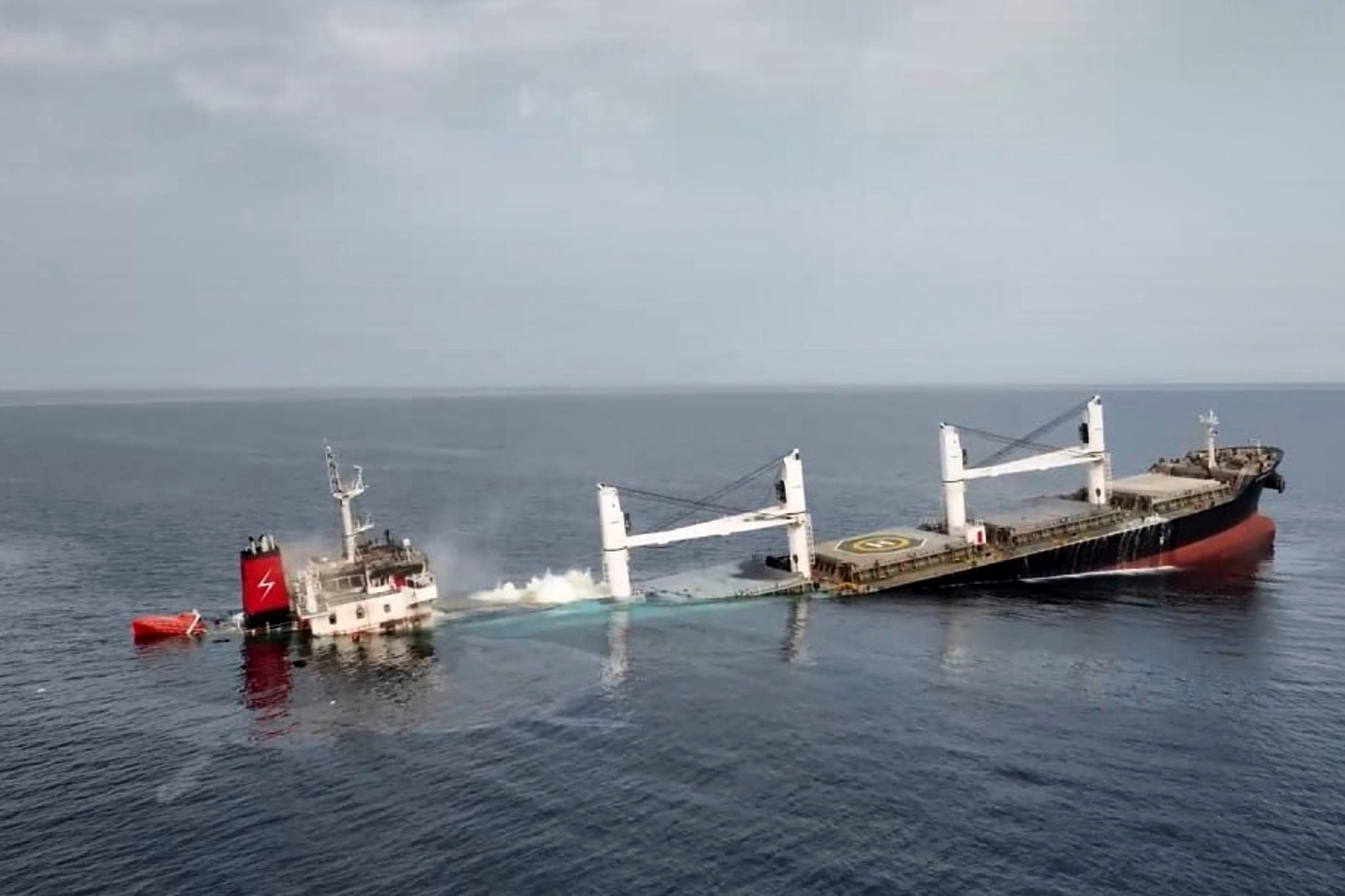 At least 4 presumed dead, 11 missing after Houthi rebels sink ship in Red Sea, EU naval mission says