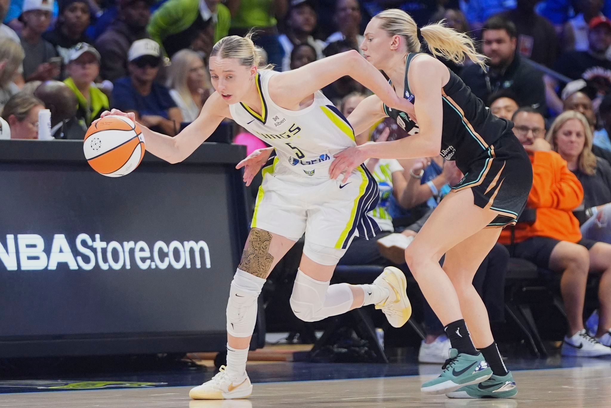 Ogunbowale, Bueckers score 20 apiece and Wings hang on to defeat Liberty 92-82