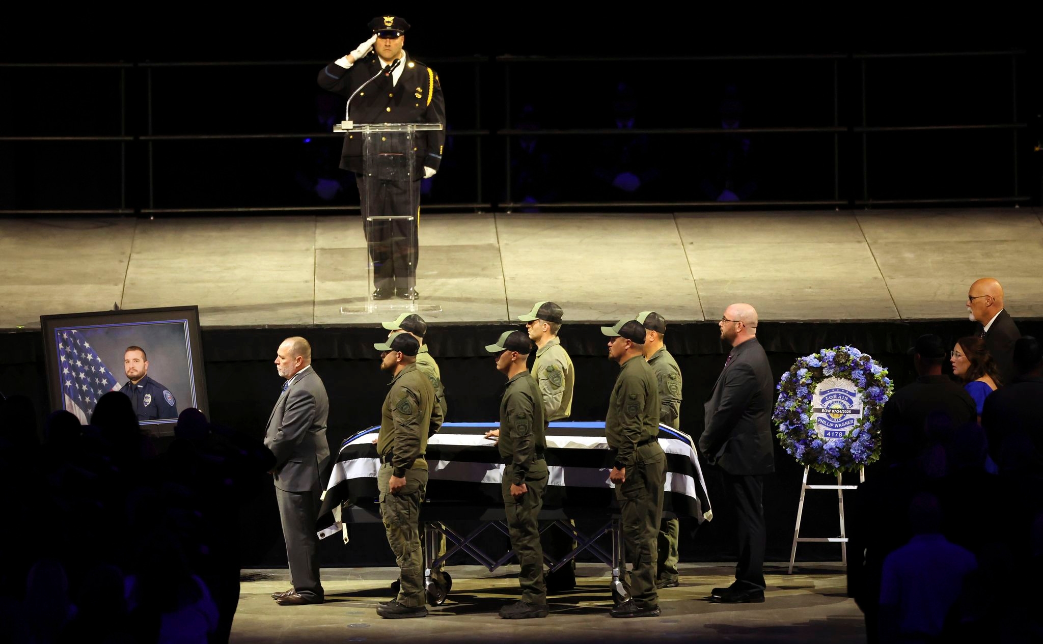 Slain Ohio police officer honored with Purple Heart and Medal of Honor during memorial service