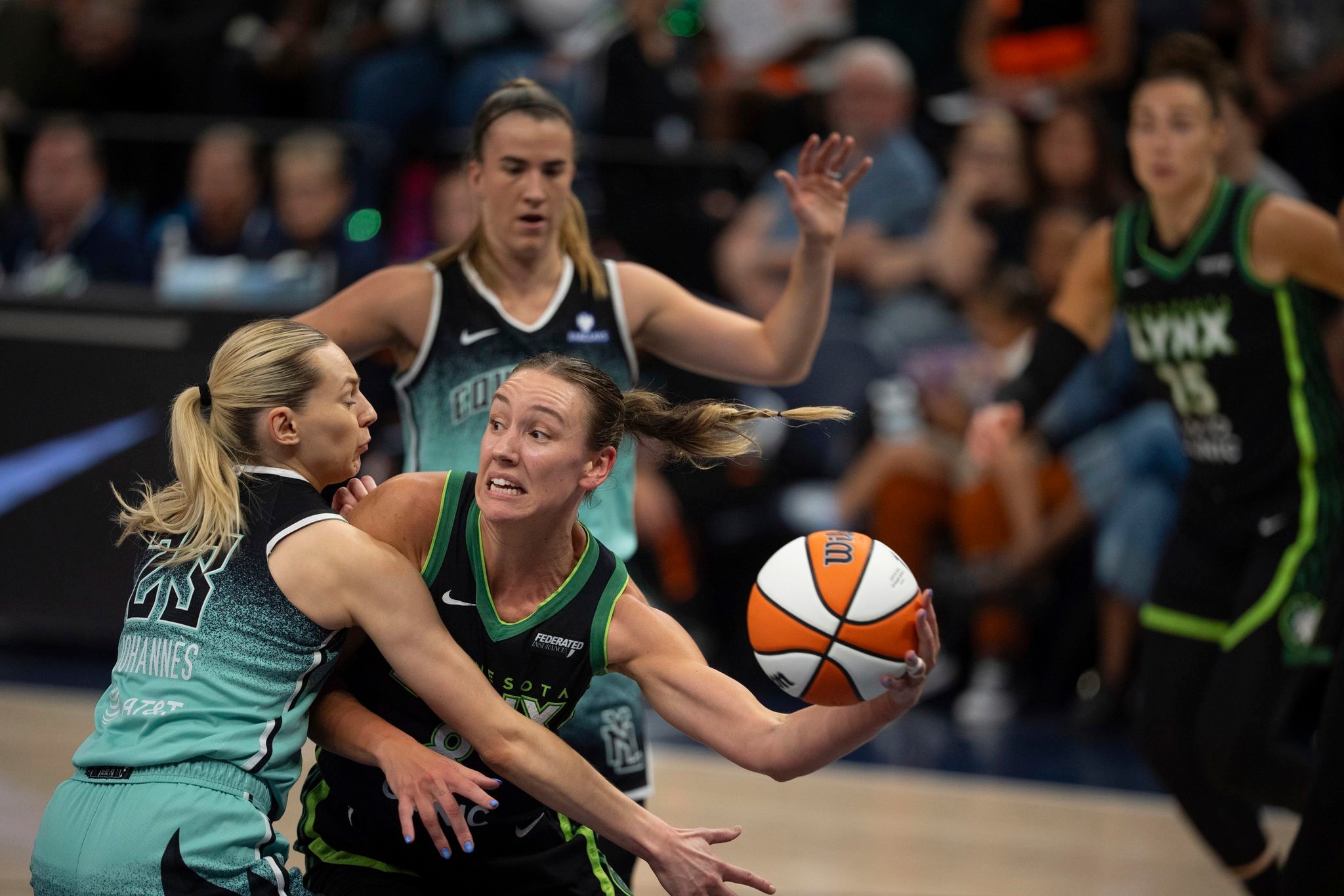 Collier scores 30, McBride 24 as Lynx beat Liberty 100-93 in Finals rematch