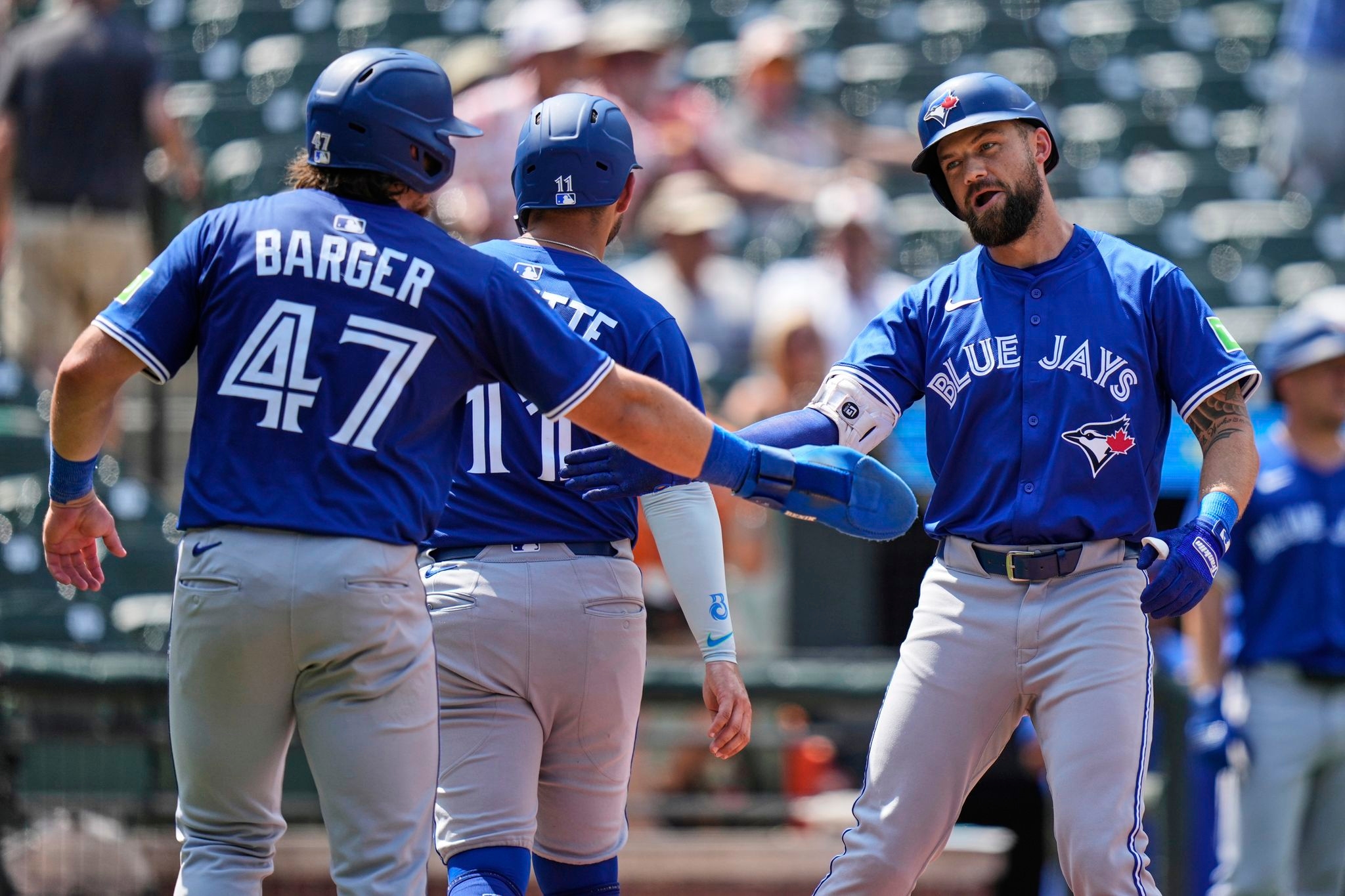 Nathan Lukes' 3-run homer helps the Blue Jays avoid a sweep with a win over the Orioles