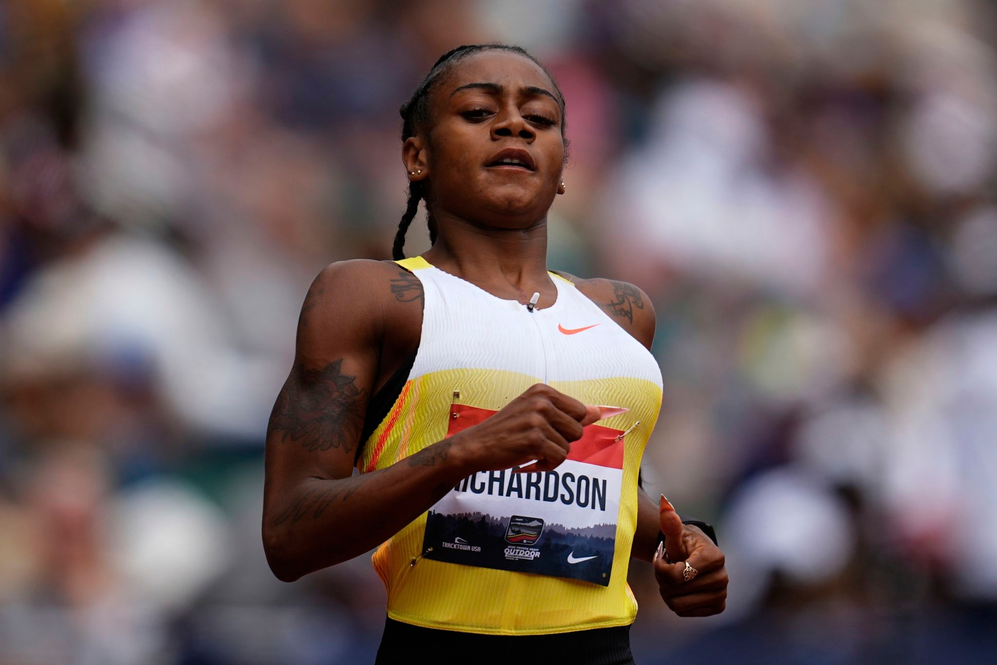 Sha'Carri Richardson narrowly misses qualifying for 200-meter final, ending her US championships